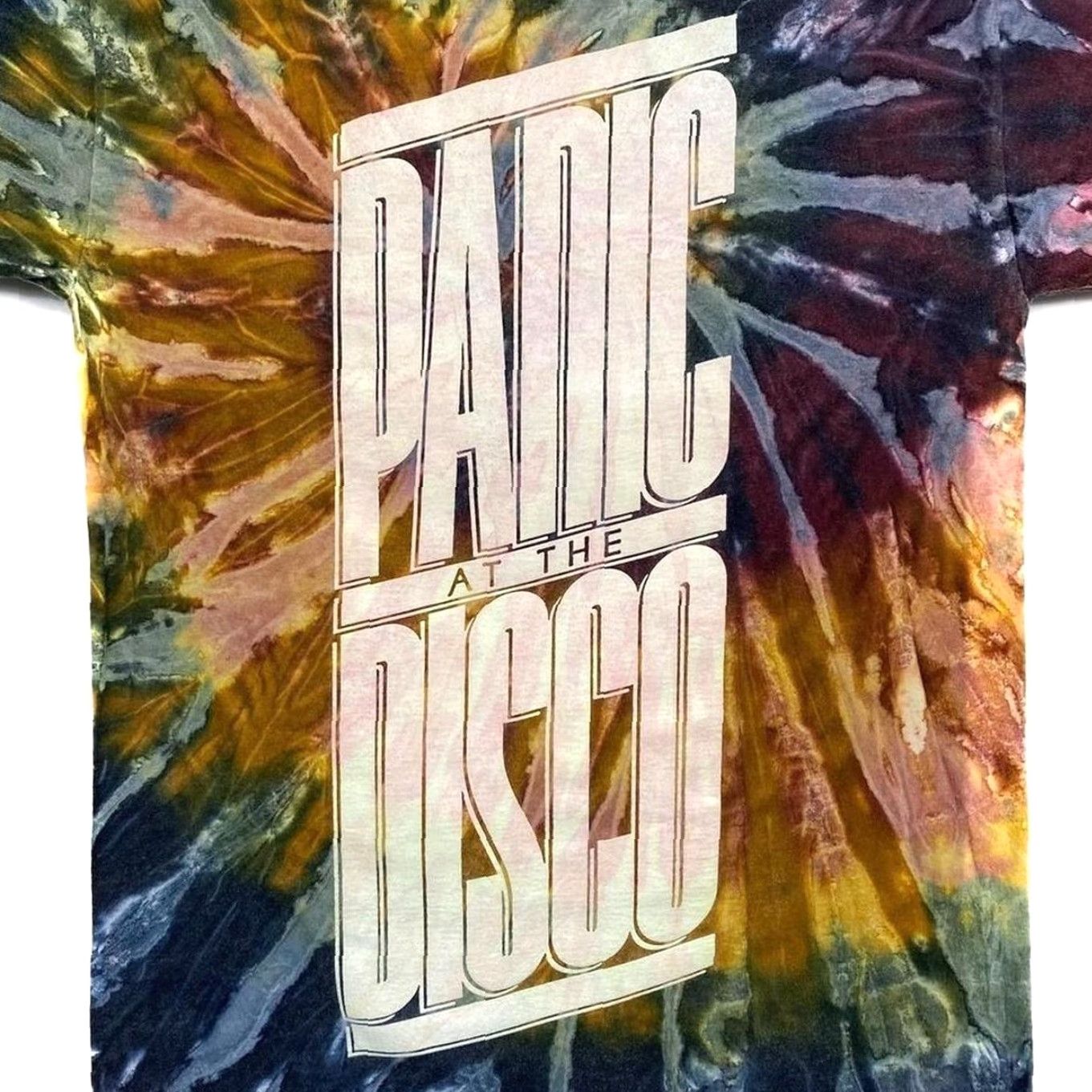 Hanes PANIC! AT THE DISCO Spellout Graphic Emo Pop Punk Band Tie Dye T-Shirt Small Mens Shirt Multicolor Tie Dye 90s Concert VT133 Size US S / EU 44-46 / 1 - 2 Thumbnail