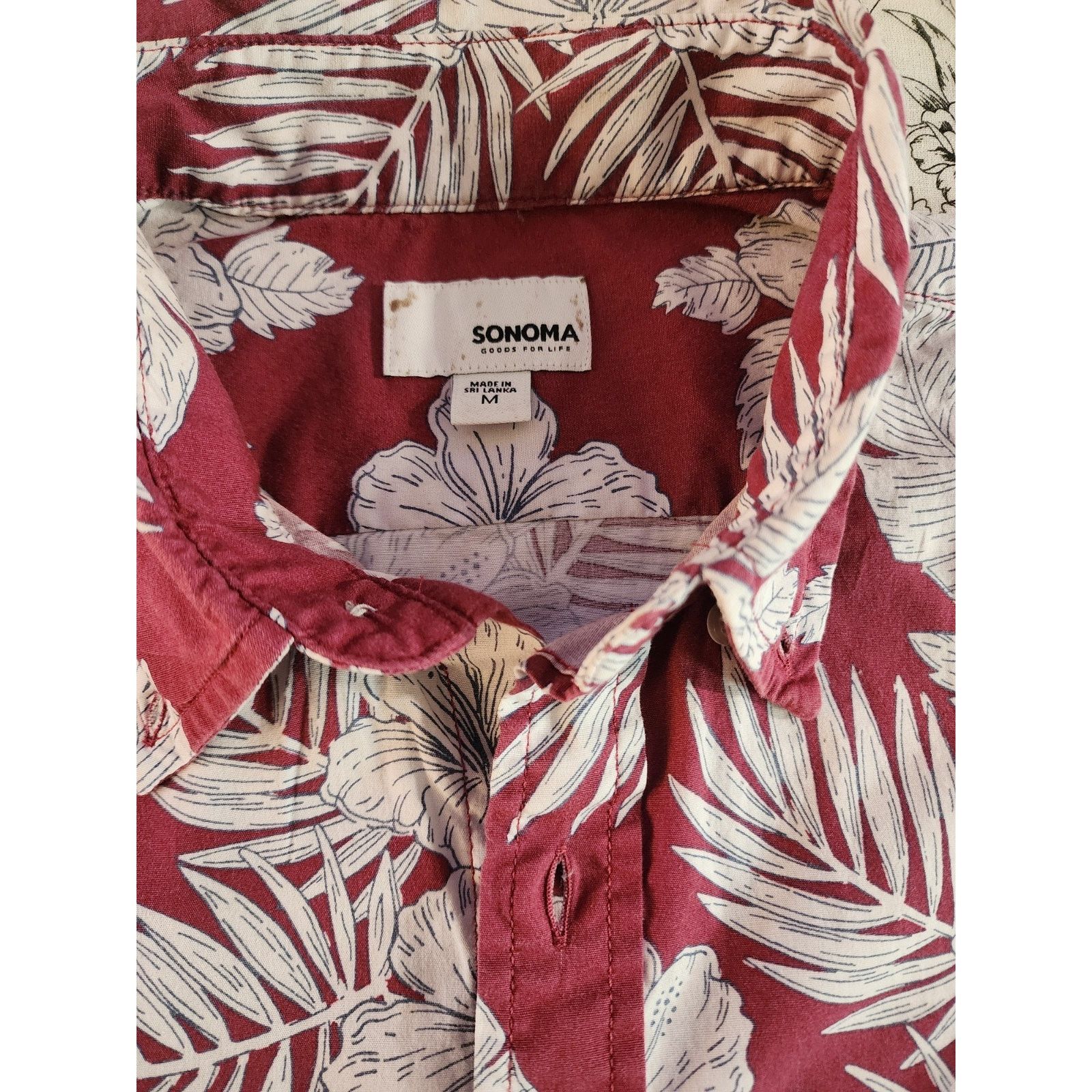 Sonoma Sonoma Goods Hawaiian Medium Floral Men's Button Down Shirt Size US M / EU 48-50 / 2 - 6 Thumbnail