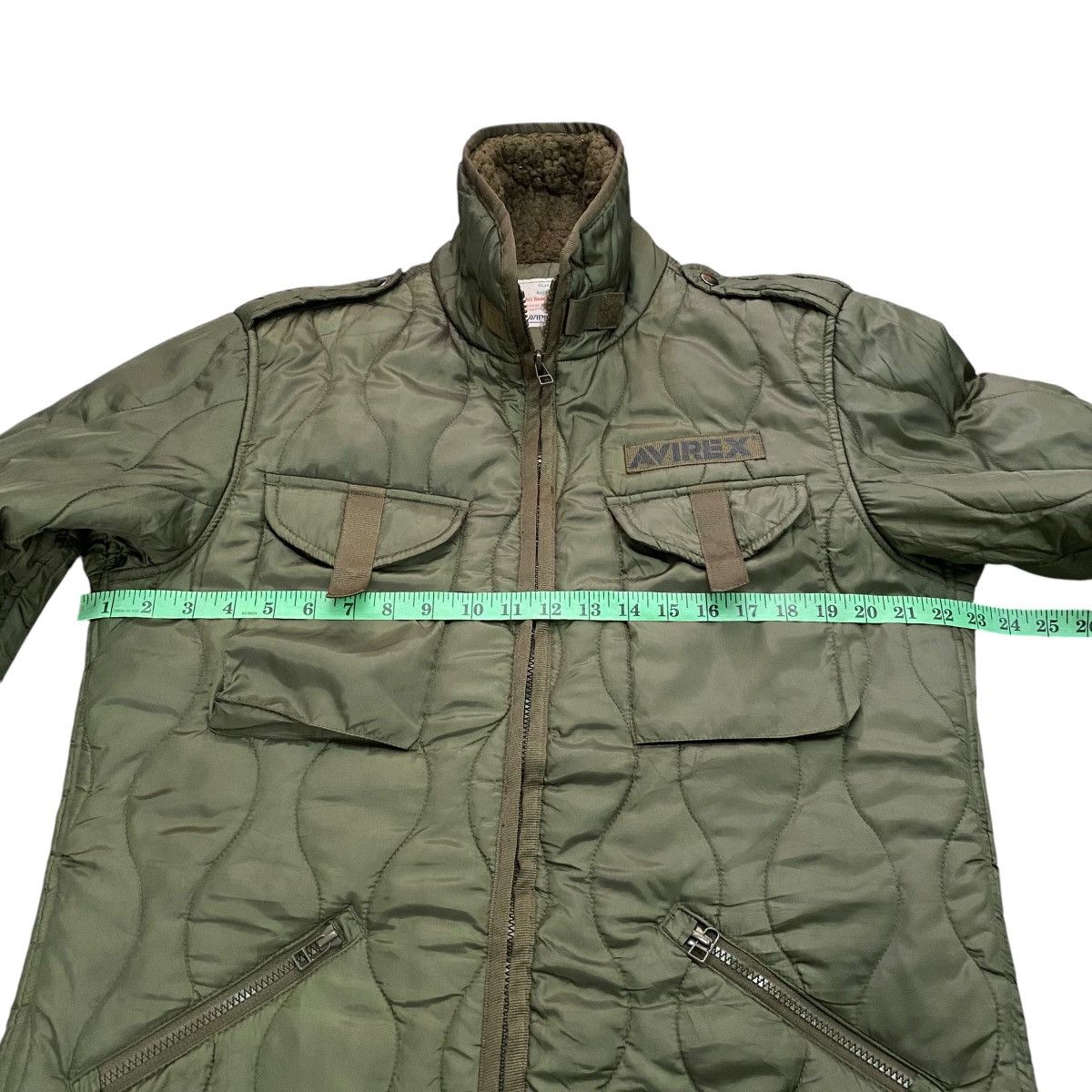 Avirex × Japanese Brand Vintage Avirex Quilted Zipper Jacket L Size Green Army Size US L / EU 52-54 / 3 - 17 Thumbnail