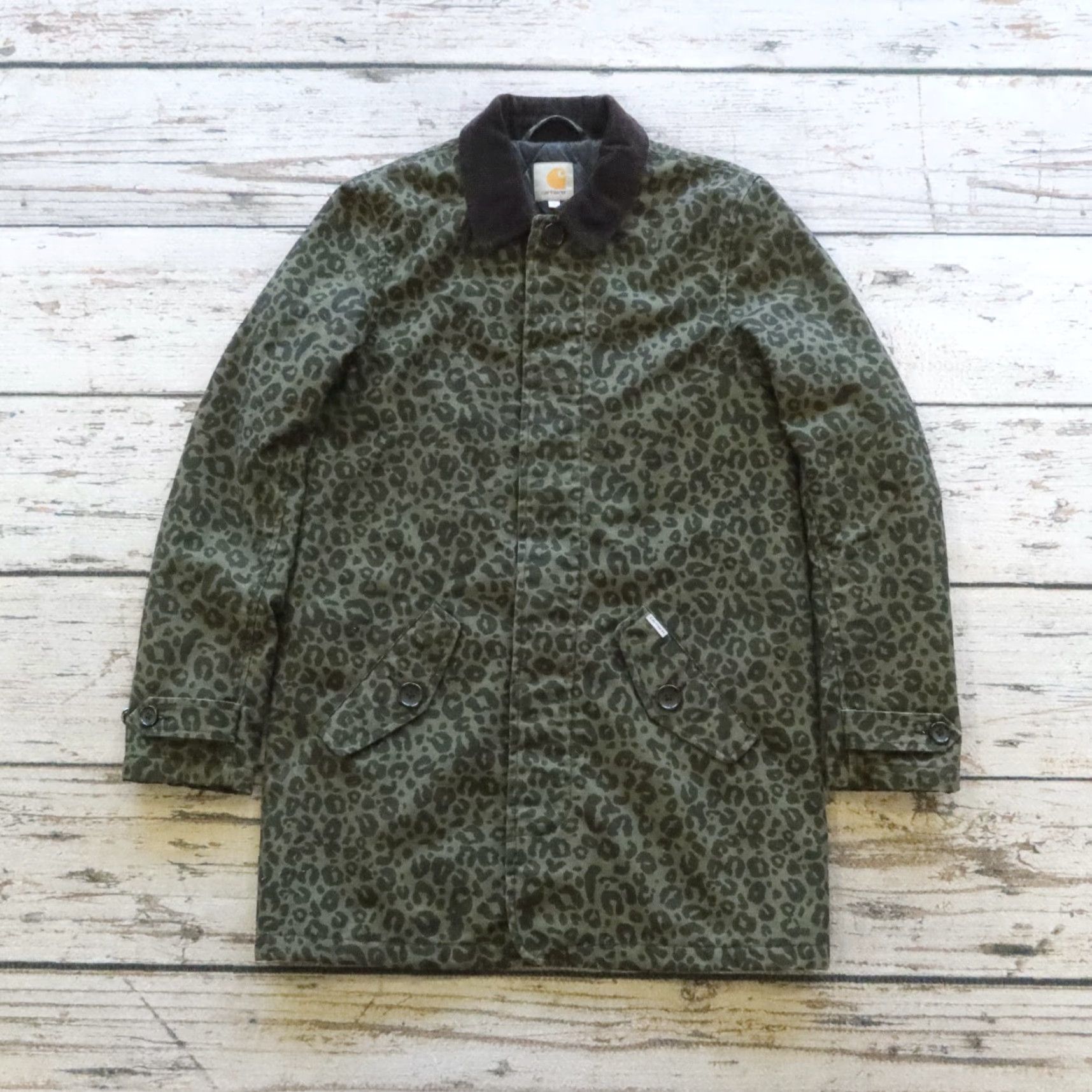 Carhartt Carhartt Work In Progress Cheeta Print Trench Coat Size S Men Jacket Green 90s Party Size US S / EU 44-46 / 1 - 2 Thumbnail