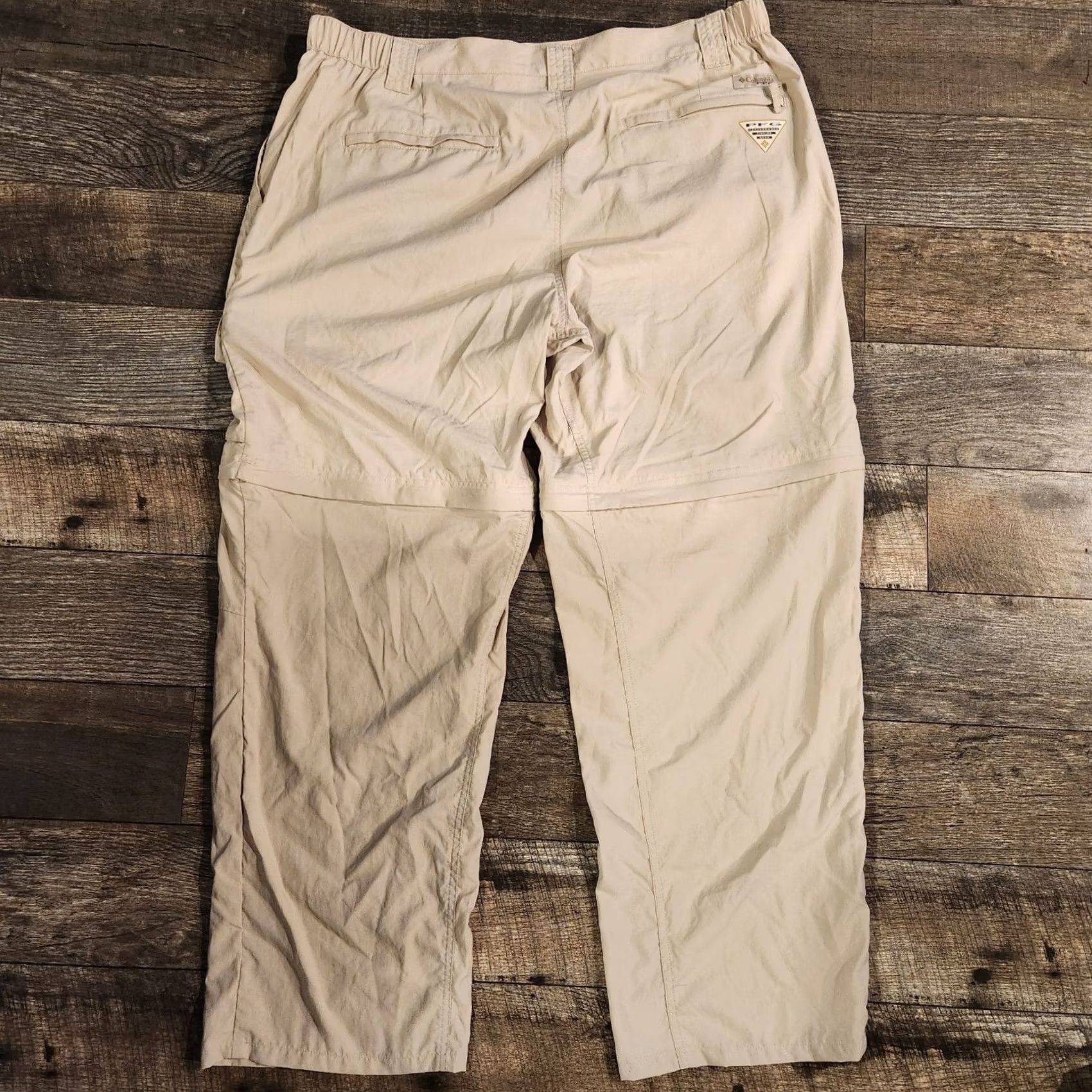 Vintage Columbia PFG Pants Mens XL Tan Fishing Hiking Convertible Omni Shade Cargo 40x30 Size US 40 / EU 56 - 5 Thumbnail