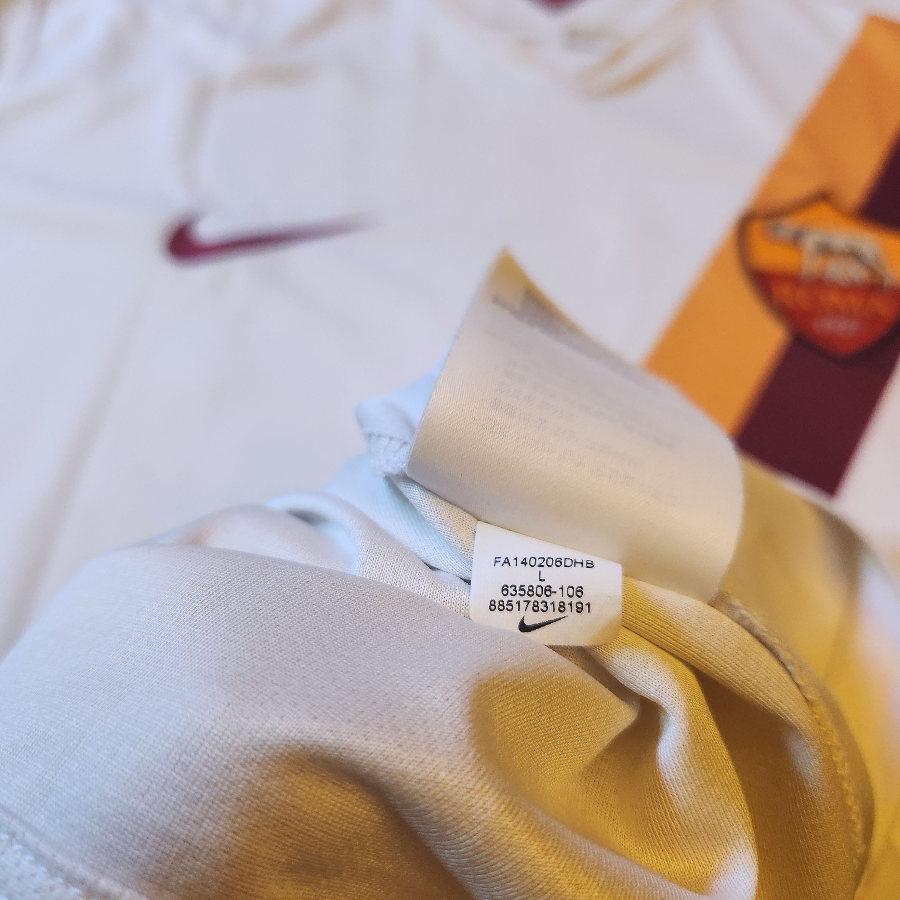 Nike Authentic AS Roma TOTTI 2014-2015 14/15 Away Jersey Size US L / EU 52-54 / 3 - 13 Thumbnail