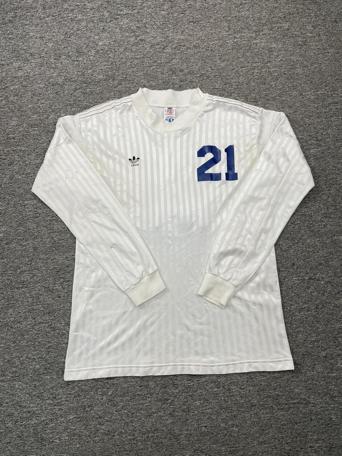 Adidas Vintage 90s Adidas Jersey Long Sleeve Size US L / EU 52-54 / 3 - 1 Thumbnail