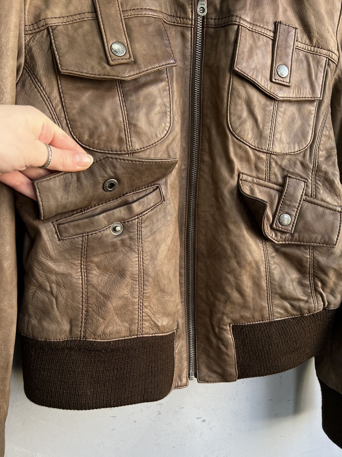 14th Addiction Gothic avant garde cropped bomber leather jacket y2k hype Size US M / EU 48-50 / 2 - 6 Thumbnail