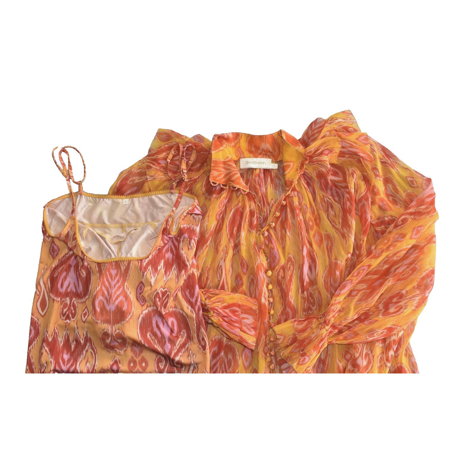 Zimmermann NEW ZIMMERMANN Ikat Chiffon Brightside Blouse Top 2pc Set Size M / US 6-8 / IT 42-44 - 7 Thumbnail