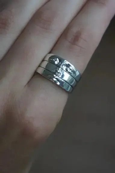 Other Face Finger Rings Silver Face Anatomy Human Head Jewelry Art Size ONE SIZE - 2 Thumbnail