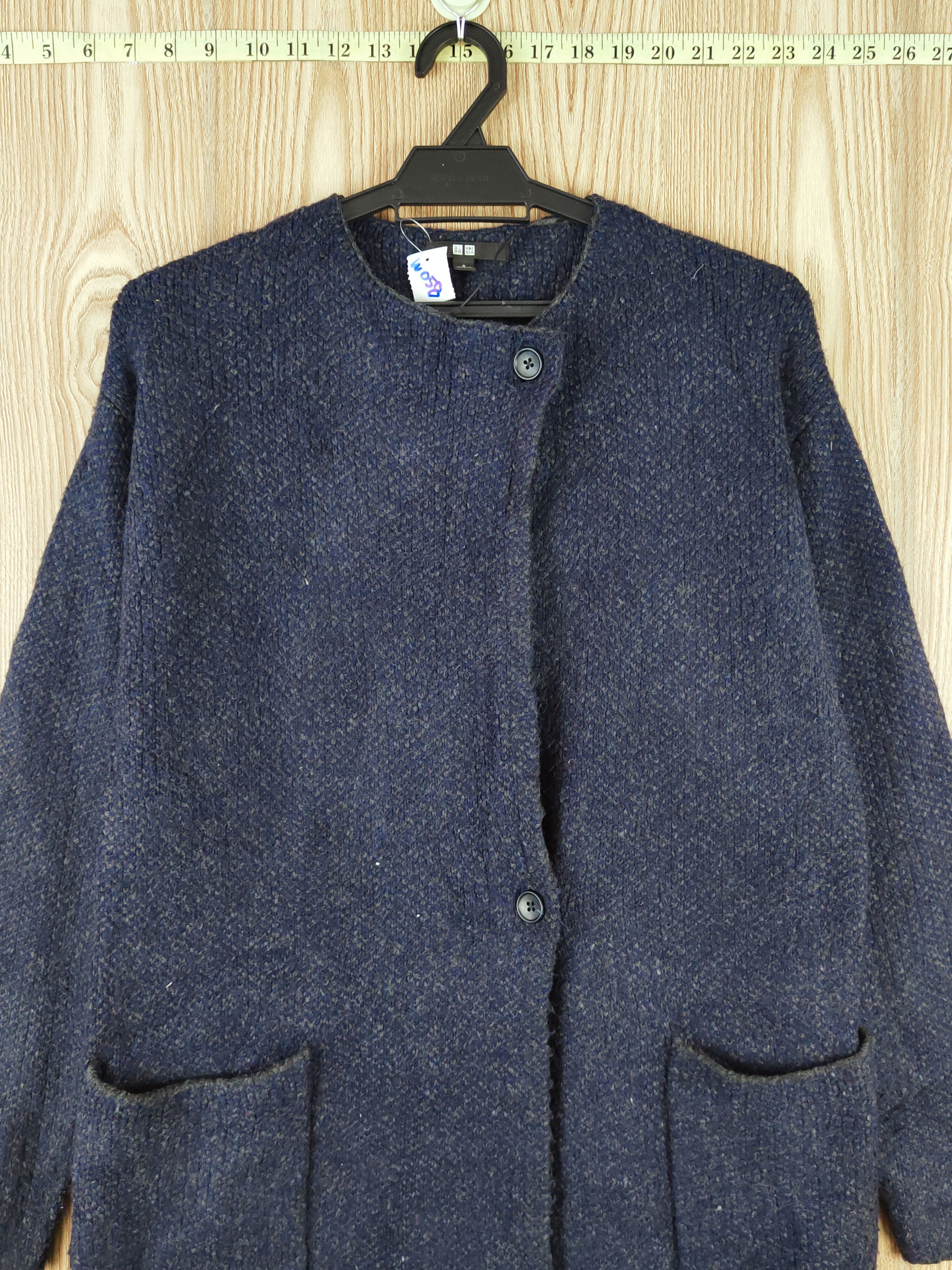 Japanese Brand Uniqlo Blue Black vintage Knitwear Cardigan #W058 Size S / US 4 / IT 40 - 2 Thumbnail