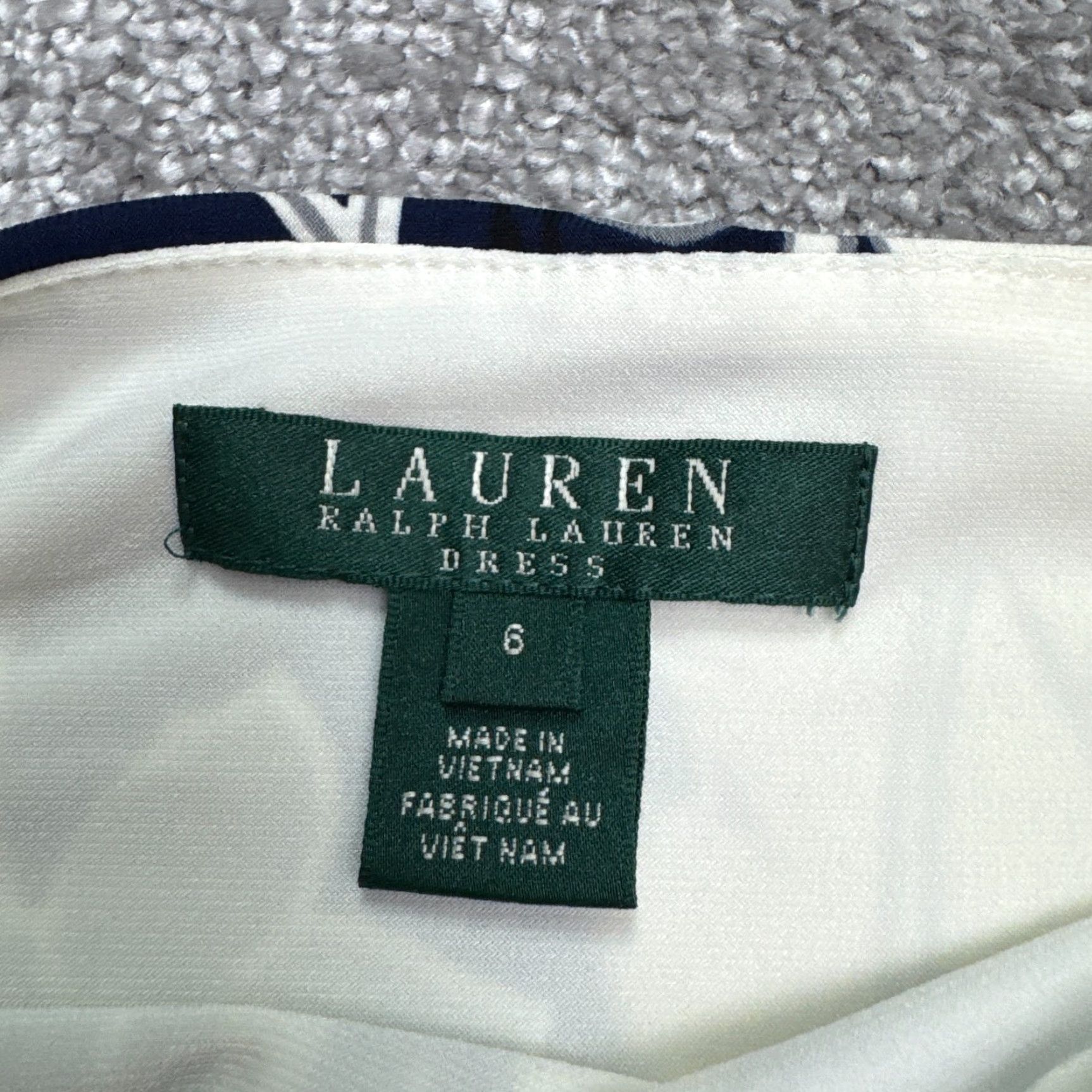 J.Crew Lauren Ralph Lauren Dress Womens 6 Navy White Floral Ruched Sheath Cap Sleeve Size M / US 6-8 / IT 42-44 - 6 Thumbnail