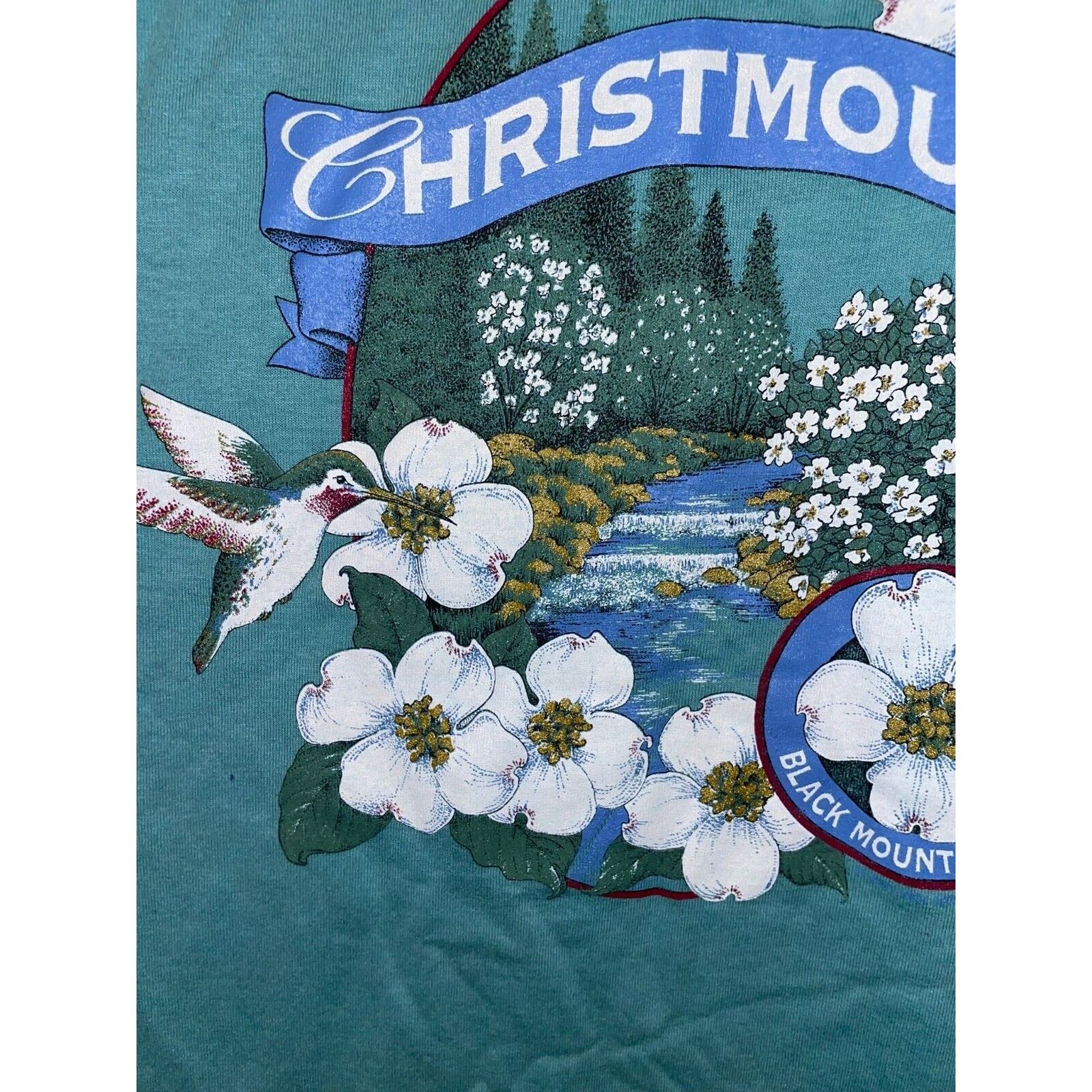 Jerzees Vintage Christmount Shirt Black Mountains NC Tee Large 90s Size US L / EU 52-54 / 3 - 5 Thumbnail