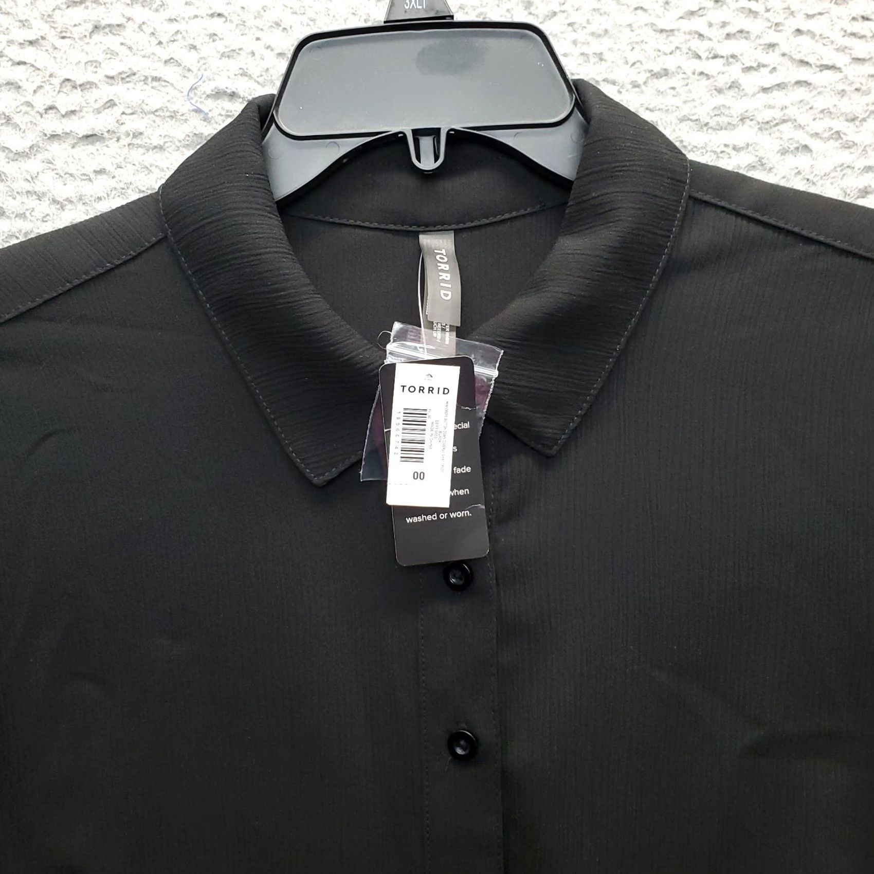 Torrid Torrid Shirt Dress Womens 00 Black Cover Up Button-Ups Roll-Tab Sleeve Mini Crepe Dress Size XXS / US 00 / IT 34 - 5 Thumbnail