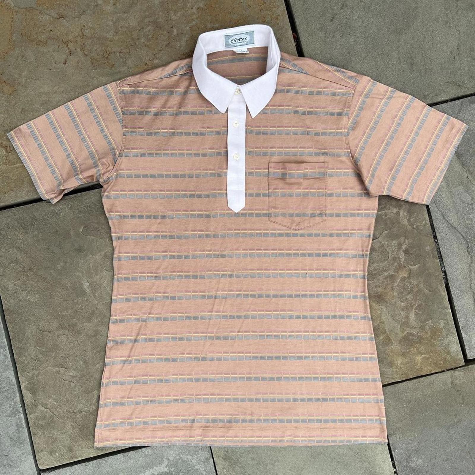 Vintage Vintage 80s Multi Stripe Contrast Collar Polo Size M / US 6-8 / IT 42-44 - 1 Thumbnail