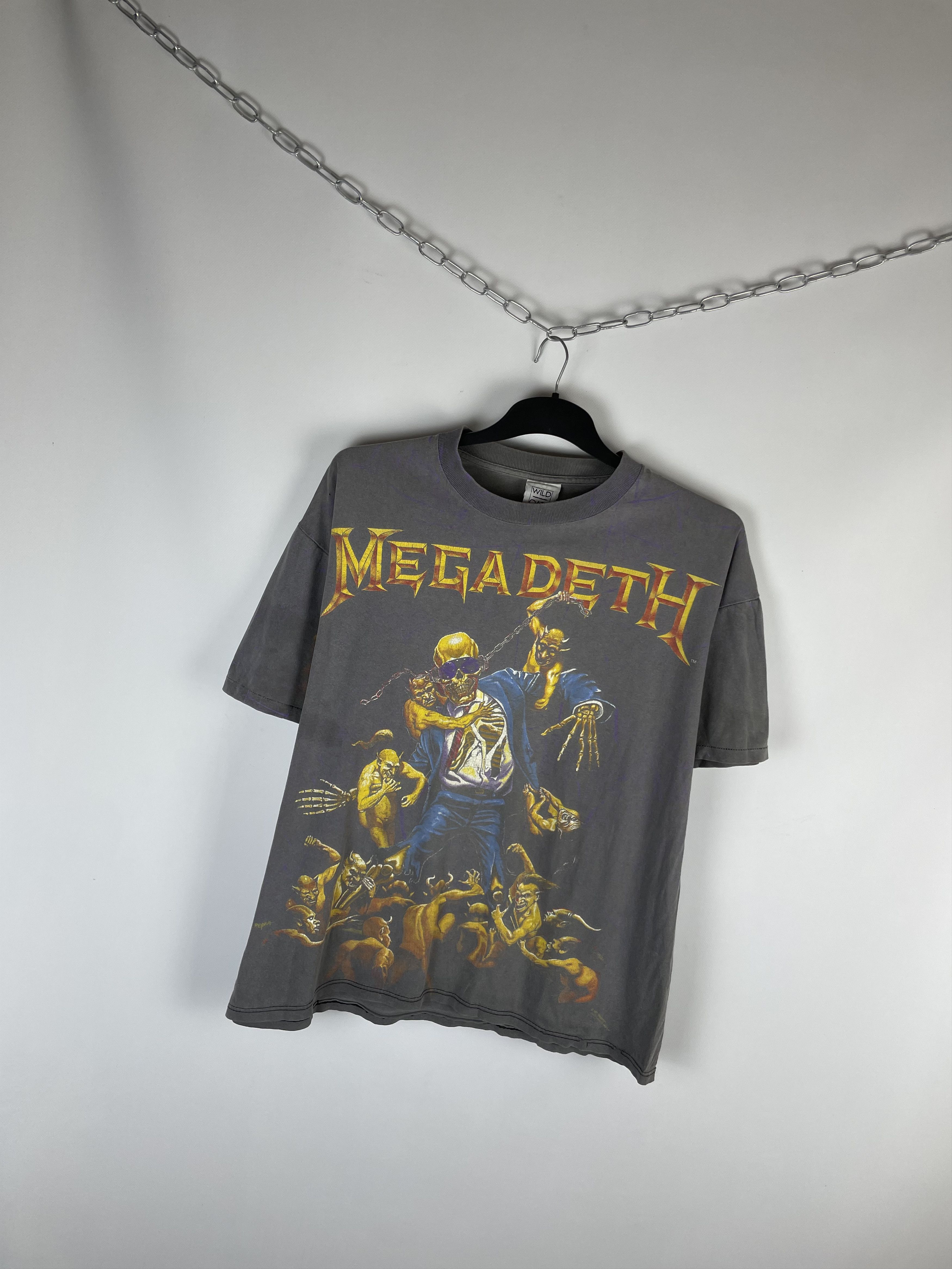 Band Tees × Vintage 1991 MEGADETH ALL OVER PRINT AOP WILD OATS TEE SHIRT Size US XL / EU 56 / 4 - 2 Thumbnail