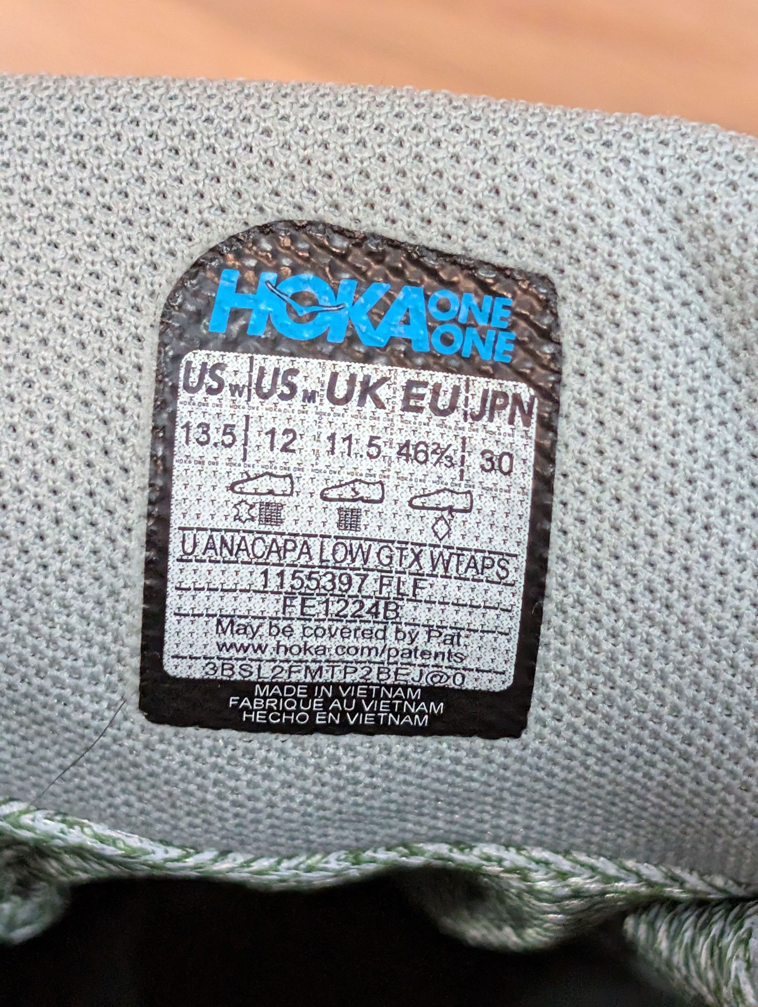 Hoka × Wtaps HOKA x WTAPS Anacapa Low GTX US12 Like New Size US 12 / EU 45 - 17 Thumbnail