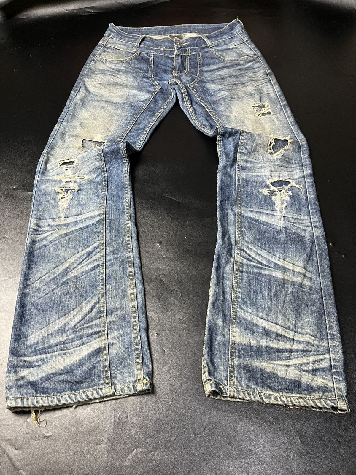 Hysteric Glamour japanese Jesus is love flare double knee jeans fading Size US 32 / EU 48 - 2 Thumbnail