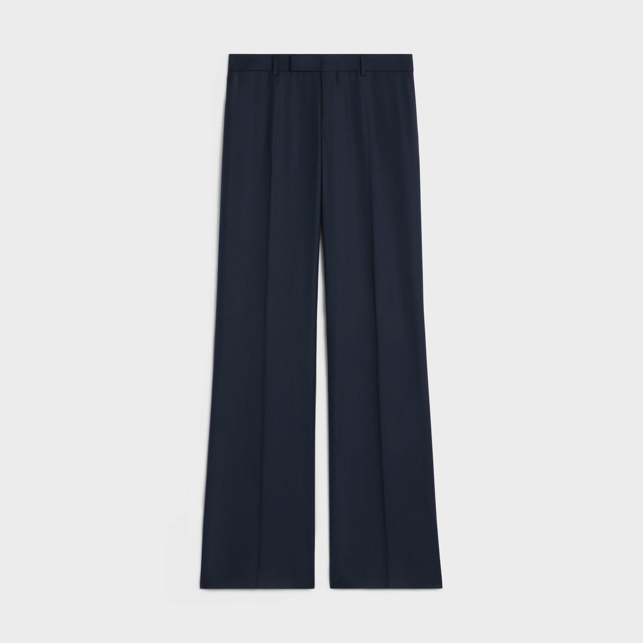 Celine CROPPED BNF PANTS IN STRIPED WOOL dark navy Size 25" / US 0 / IT 36 - 1 Thumbnail
