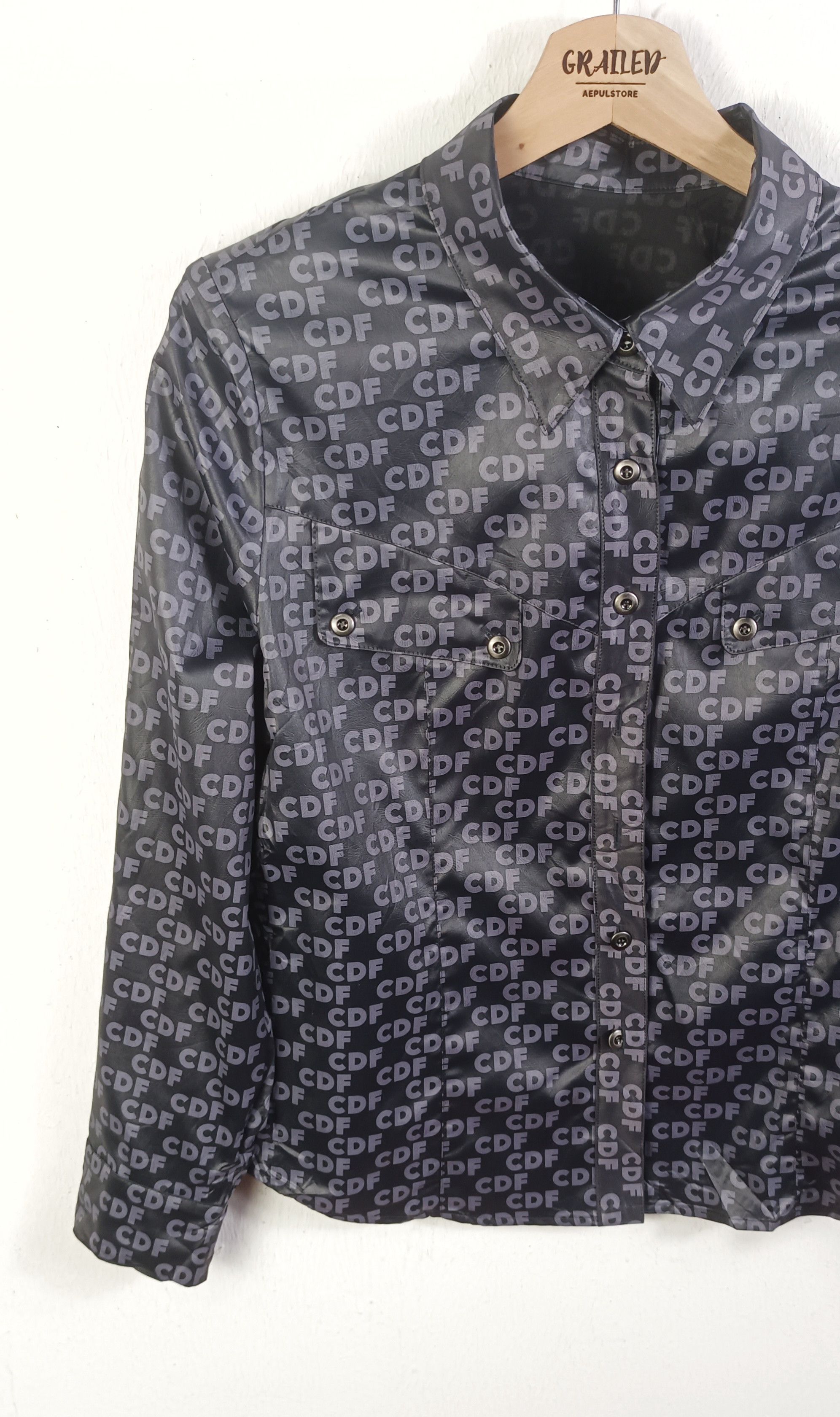 Japanese Brand Jil Anon CDF Overprint Button Up Shirt Size M / US 6-8 / IT 42-44 - 4 Thumbnail