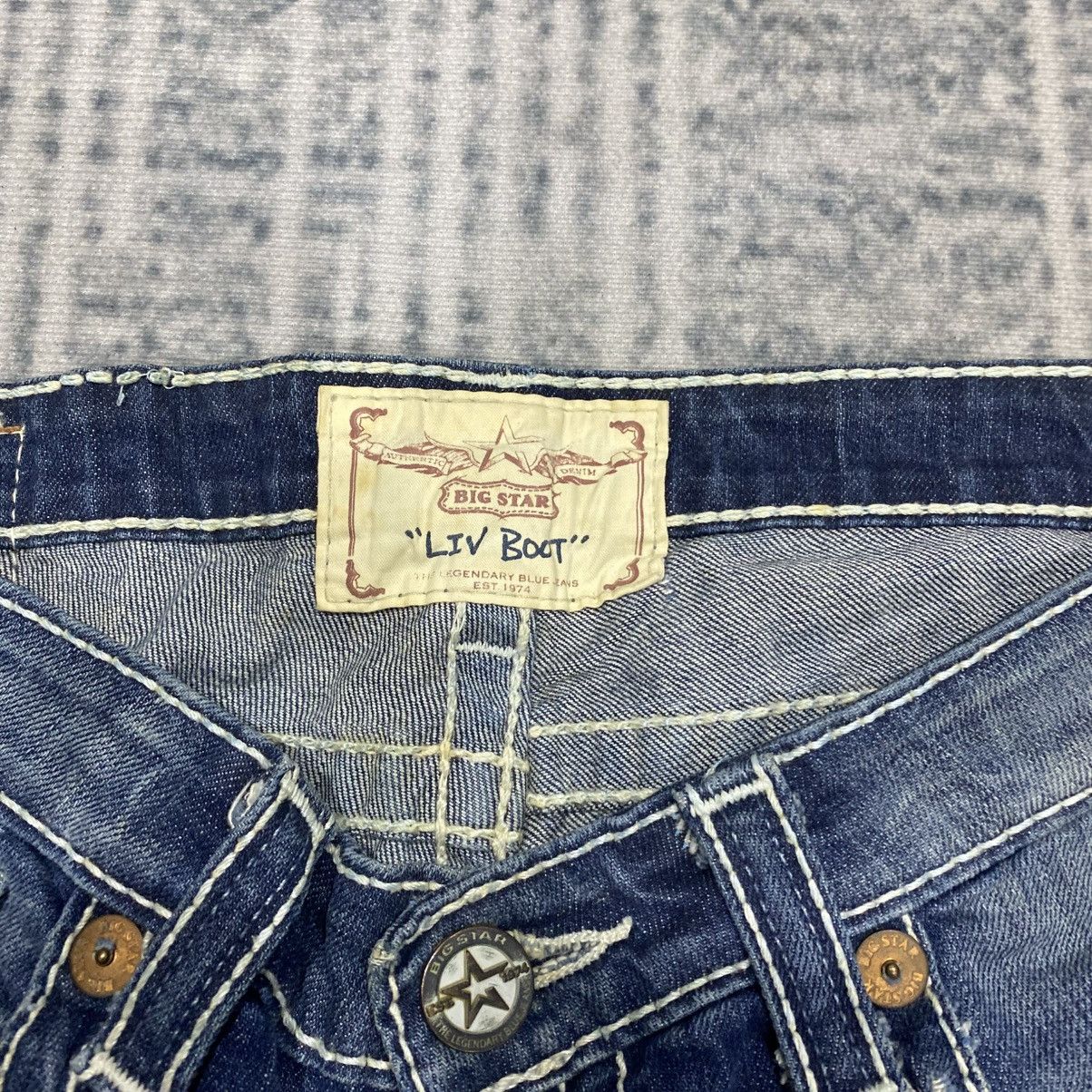 Japanese Brand Flare🔥 Big Star Washed Blue Jeans Punk 90s Cowboy Size US 32 / EU 48 - 8 Thumbnail