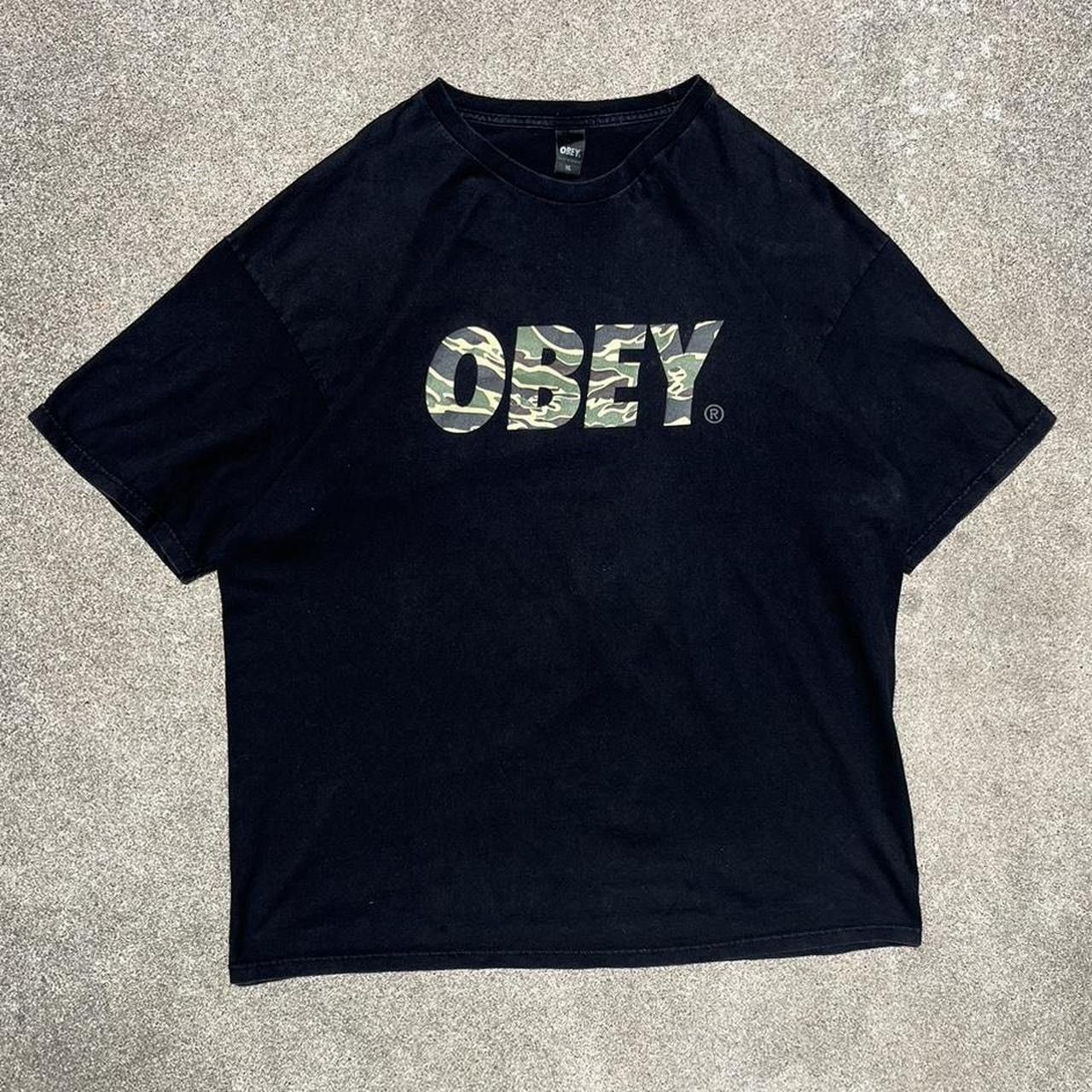 Obey × Vintage Vintage Obey Camo Letter Tee XL Y2K Streetwear Skater Size US XL / EU 56 / 4 - 2 Thumbnail