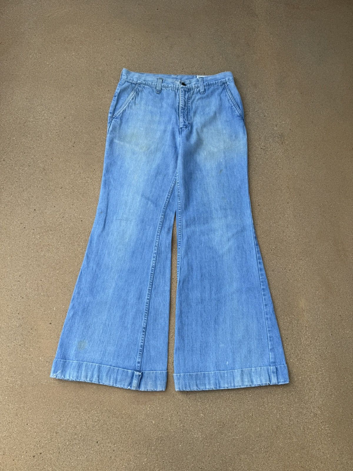 Vintage Vtg 70’s Viceroy Faded Bellbottom Flare Hippie Pants 31x29 Size 31" - 1 Thumbnail