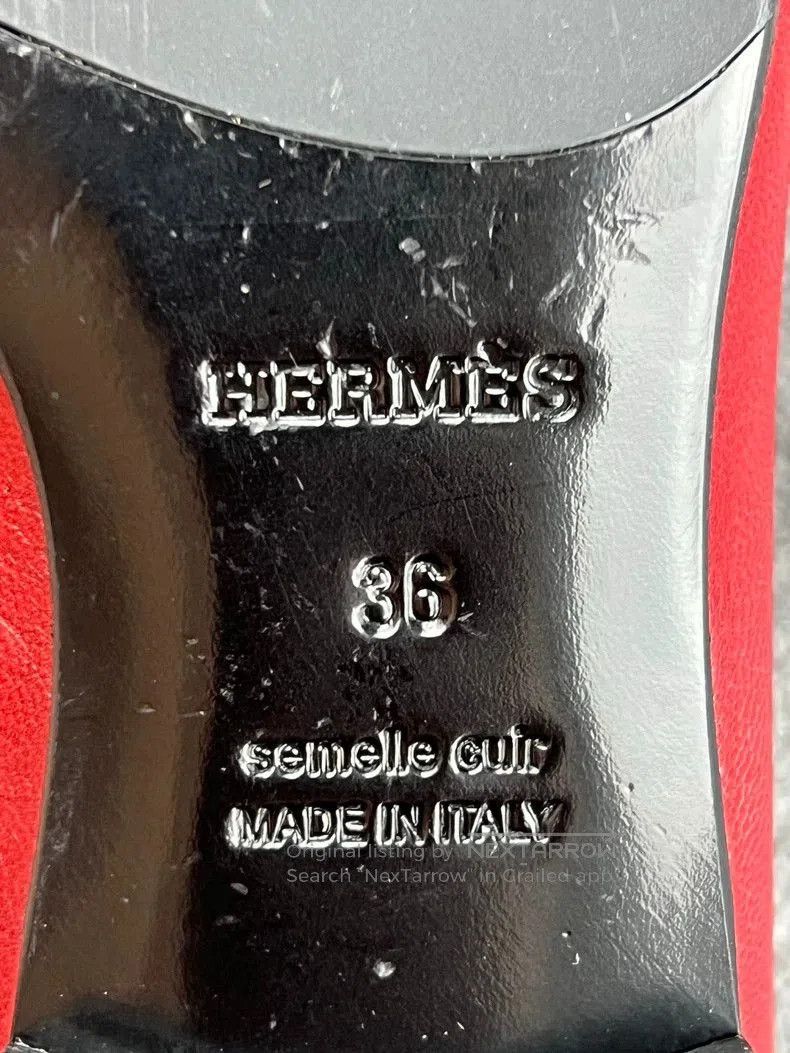 Hermes Hermes Burgundy Leather Loafers. Size US 5 / EU 37 - 6 Thumbnail
