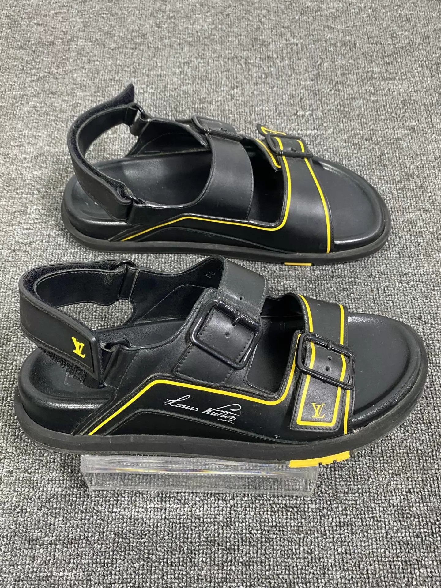 Louis Vuitton LV Trainer Slippers Black & Yellow Size 42 Size US 9 / EU 42 - 3 Thumbnail