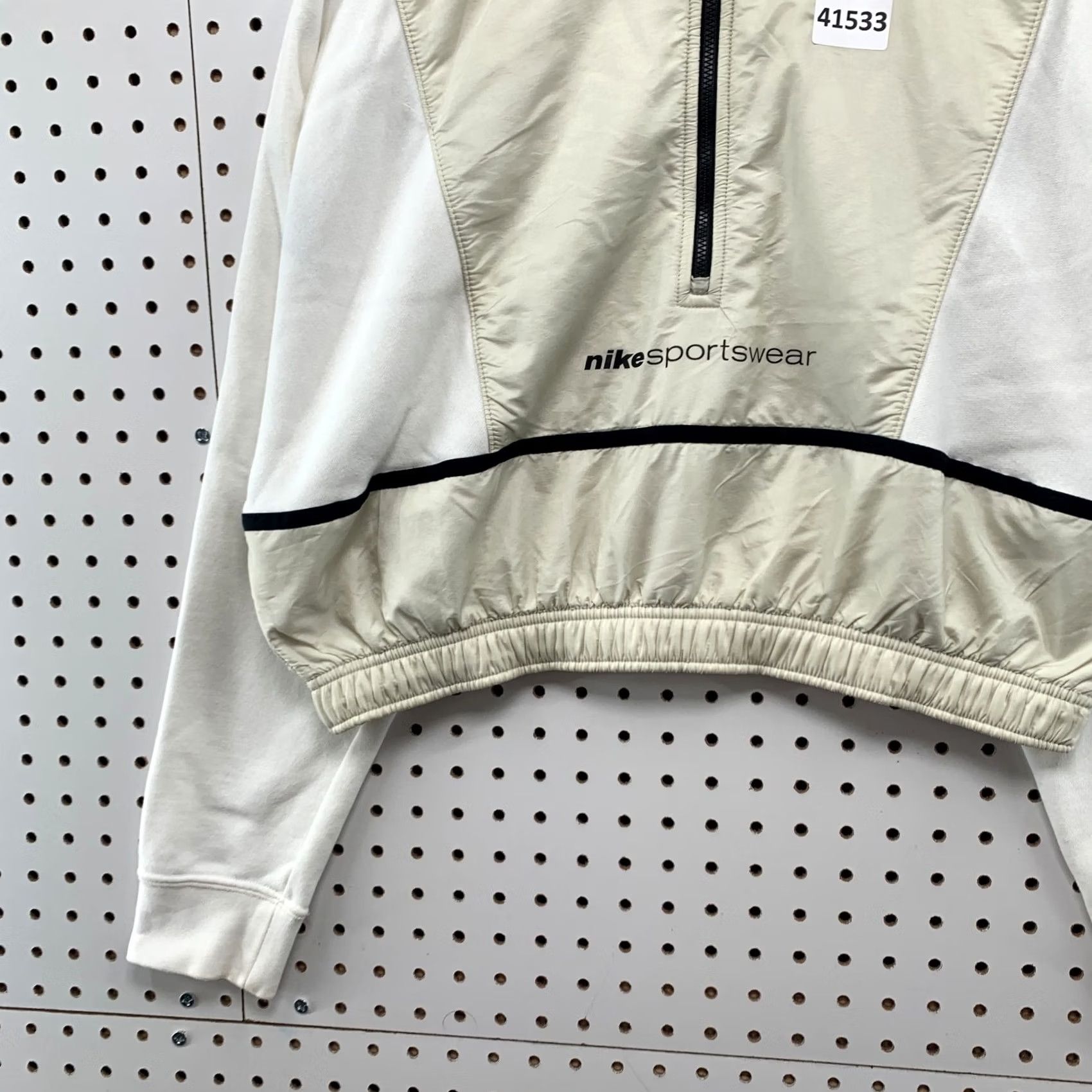 Nike Nike Sportswear Cropped 1/2 Zip Sweatshirt Womens M White Beige Sweatshirt Size M / US 6-8 / IT 42-44 - 5 Thumbnail