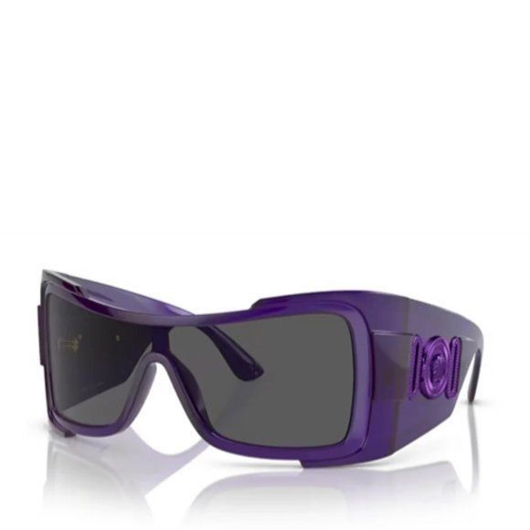 image of NWT Versace Ve4451 - 541987 Medusa-Plaque Oversize-Frame Sun in Purple, Women's