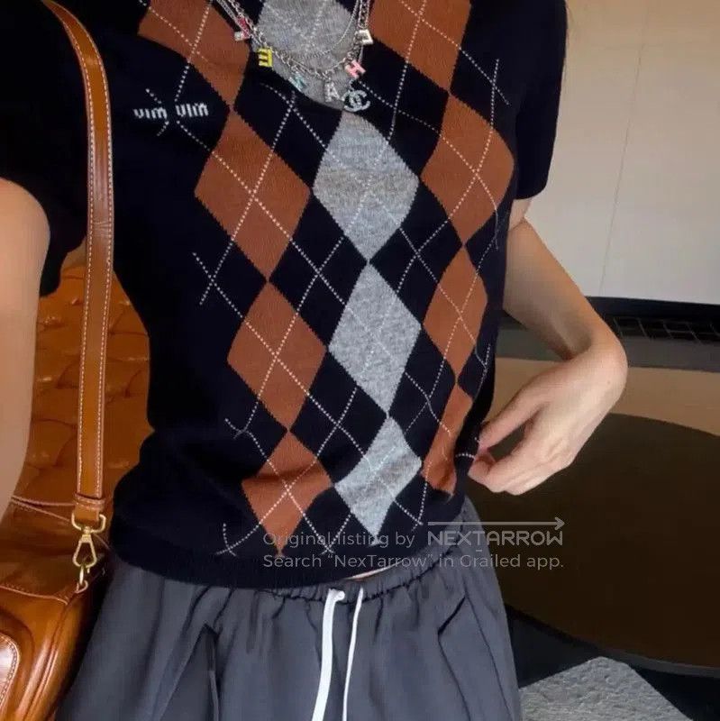 Miu Miu Miu Miu Color Block Cashmere Short Sleeve T-Shirt . Size XS / US 0-2 / IT 36-38 - 7 Thumbnail
