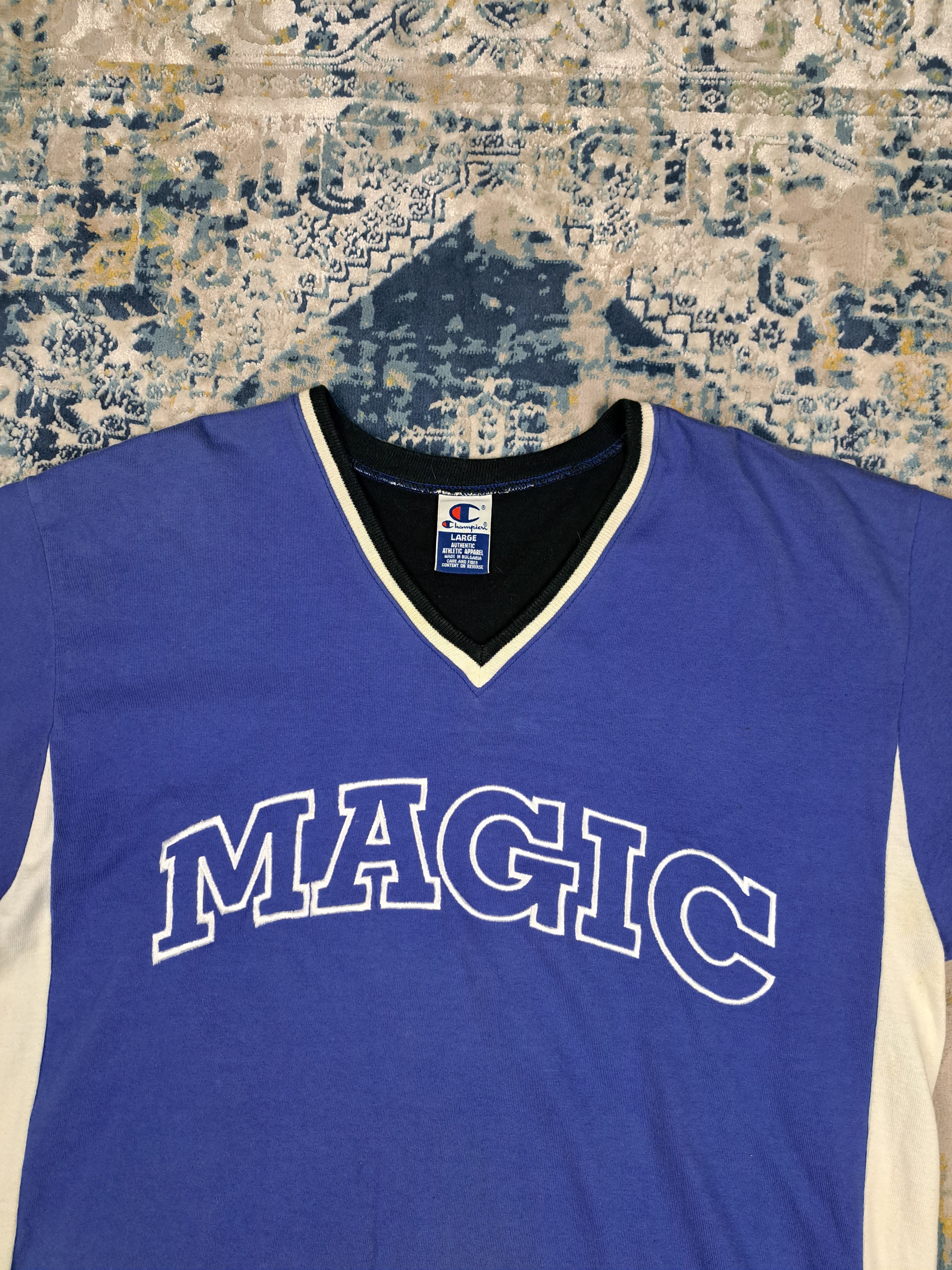 Champion Vintage 90s Orlando Magic Warm Up Tee Basketball Penny Shaq Size US XL / EU 56 / 4 - 4 Thumbnail