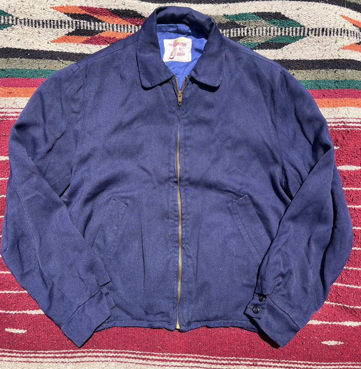 Japanese Brand Vintage Cropped Gaberdine Cyclist Jacket 50’s RARE Size US M / EU 48-50 / 2 - 1 Thumbnail
