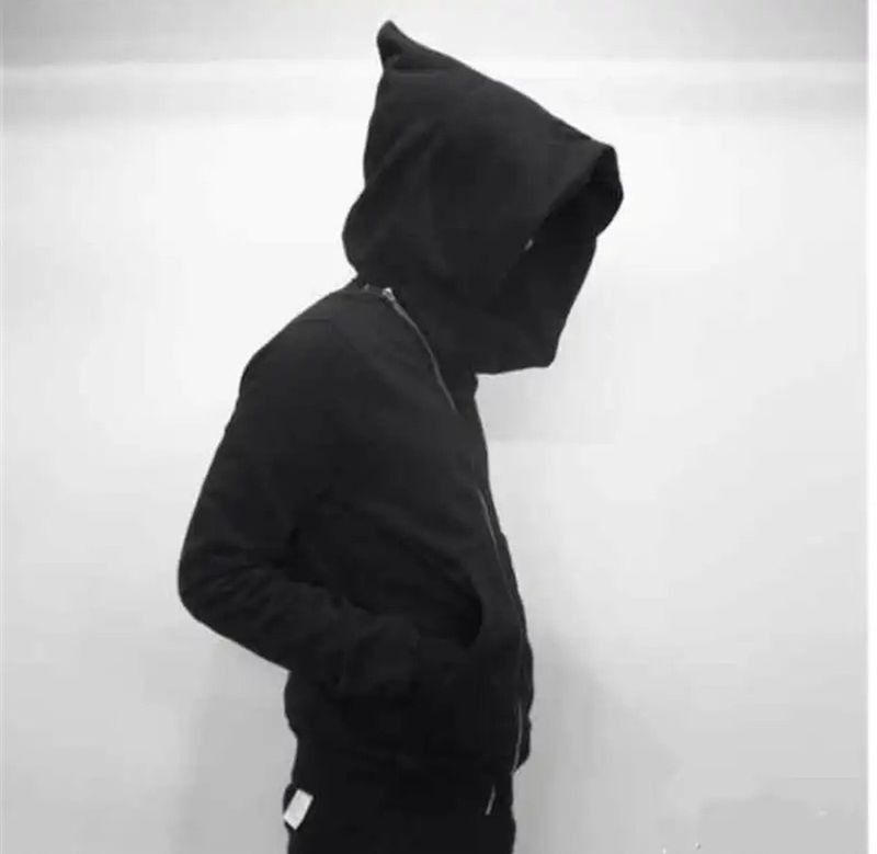 image of Vintage Hoodies Harajuku Sweatshirts in Black, Men's (Size Large)