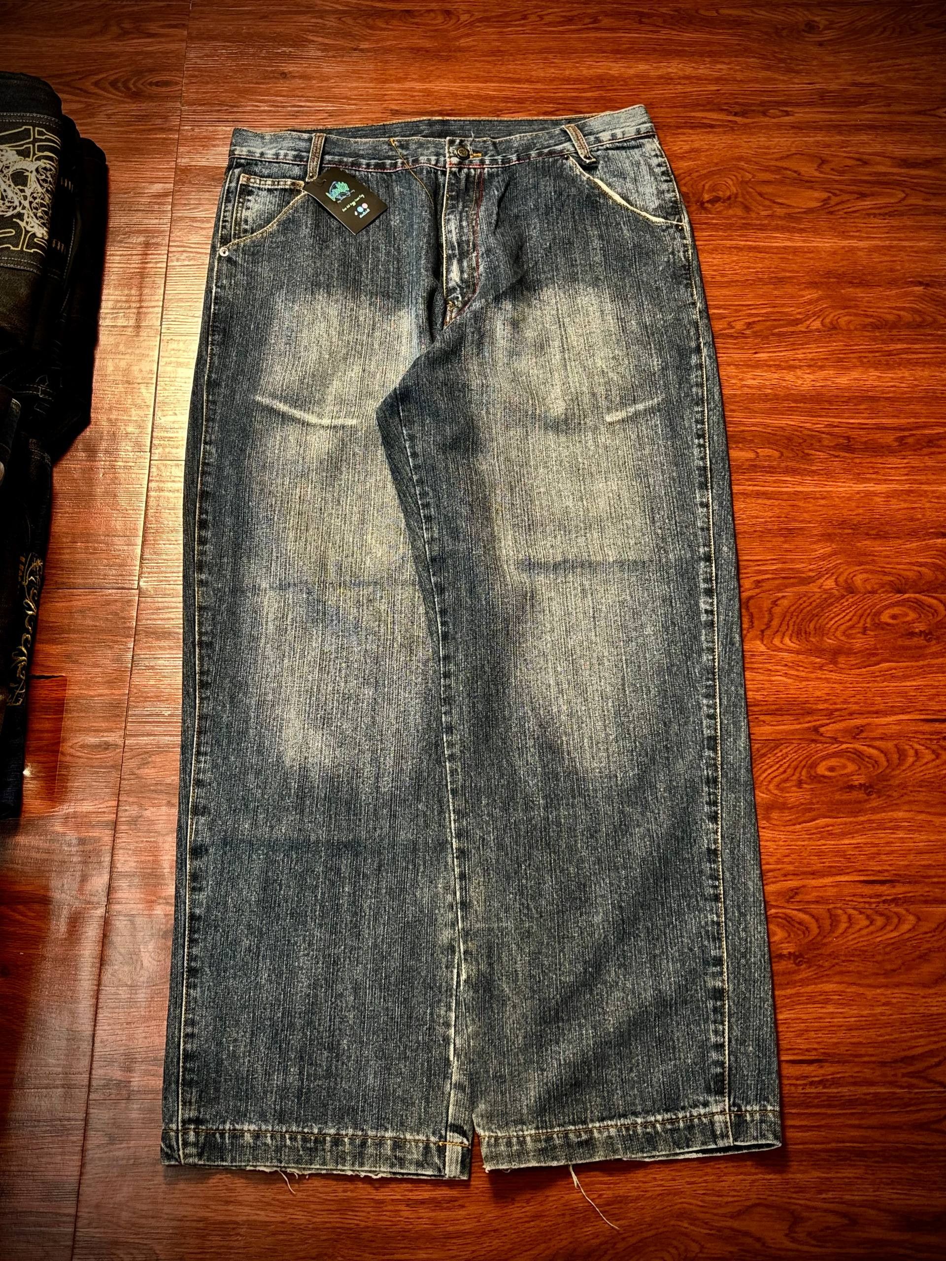 JNCO Vintage 00s Joker LA City Big Logo Back Hit Denim Pants Size US 36 / EU 52 - 3 Thumbnail
