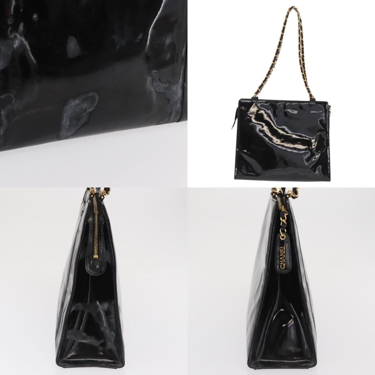Chanel Chanel Chain Shoulder Bag Patent Leather Black CC Size ONE SIZE - 3 Thumbnail