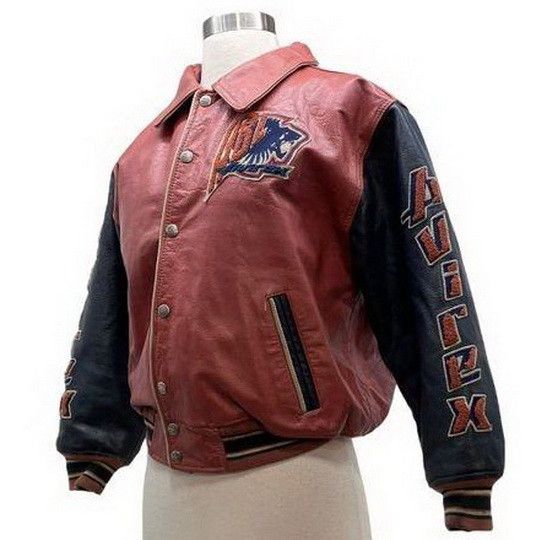Avirex AVIREX leather jacket, Black Lions, vintage, 90s hip hop XS Size US XS / EU 42 / 0 - 3 Thumbnail