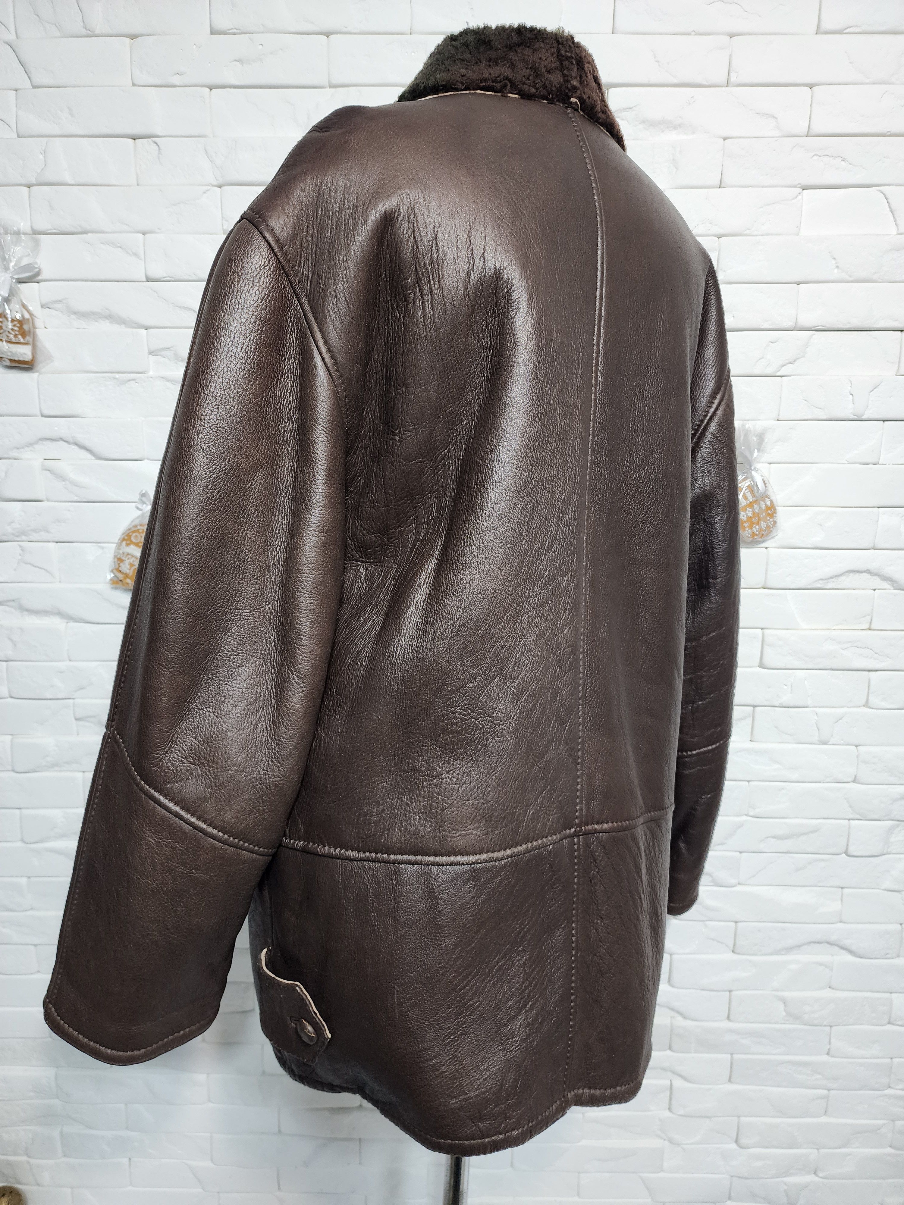 Furla Brown Sheepskin Coat: Women's Warm Fur Coat. Leather Jacket Size XXL / US 16-18 / IT 52-54 - 6 Thumbnail