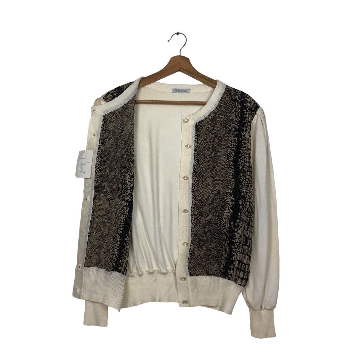 Japanese Brand 📌Vintage Cardigan Button Rote Roza Snake Skin Design Size US M / EU 48-50 / 2 - 12 Thumbnail