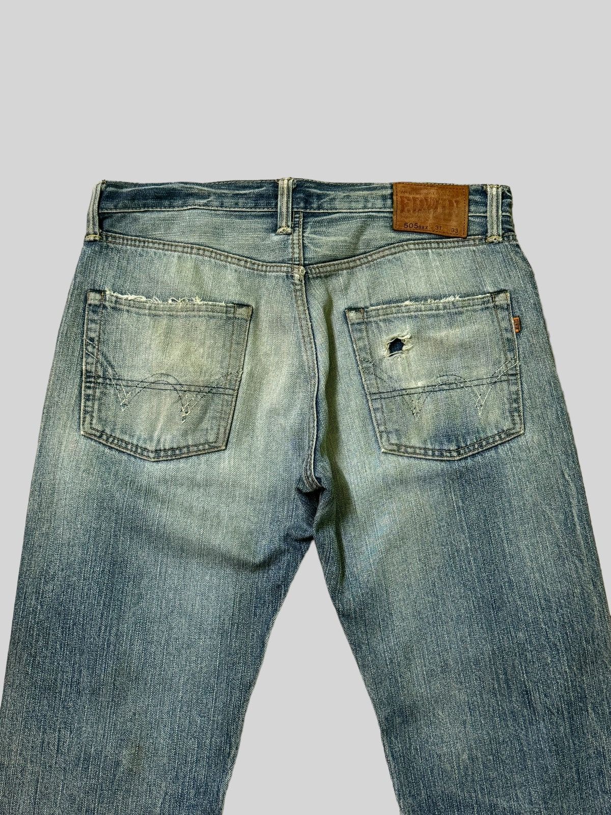 Edwin × Japanese Brand Vintage Japanese Edwin 505Bxx Selvedge Distressed Jeans Size US 33 - 11 Thumbnail