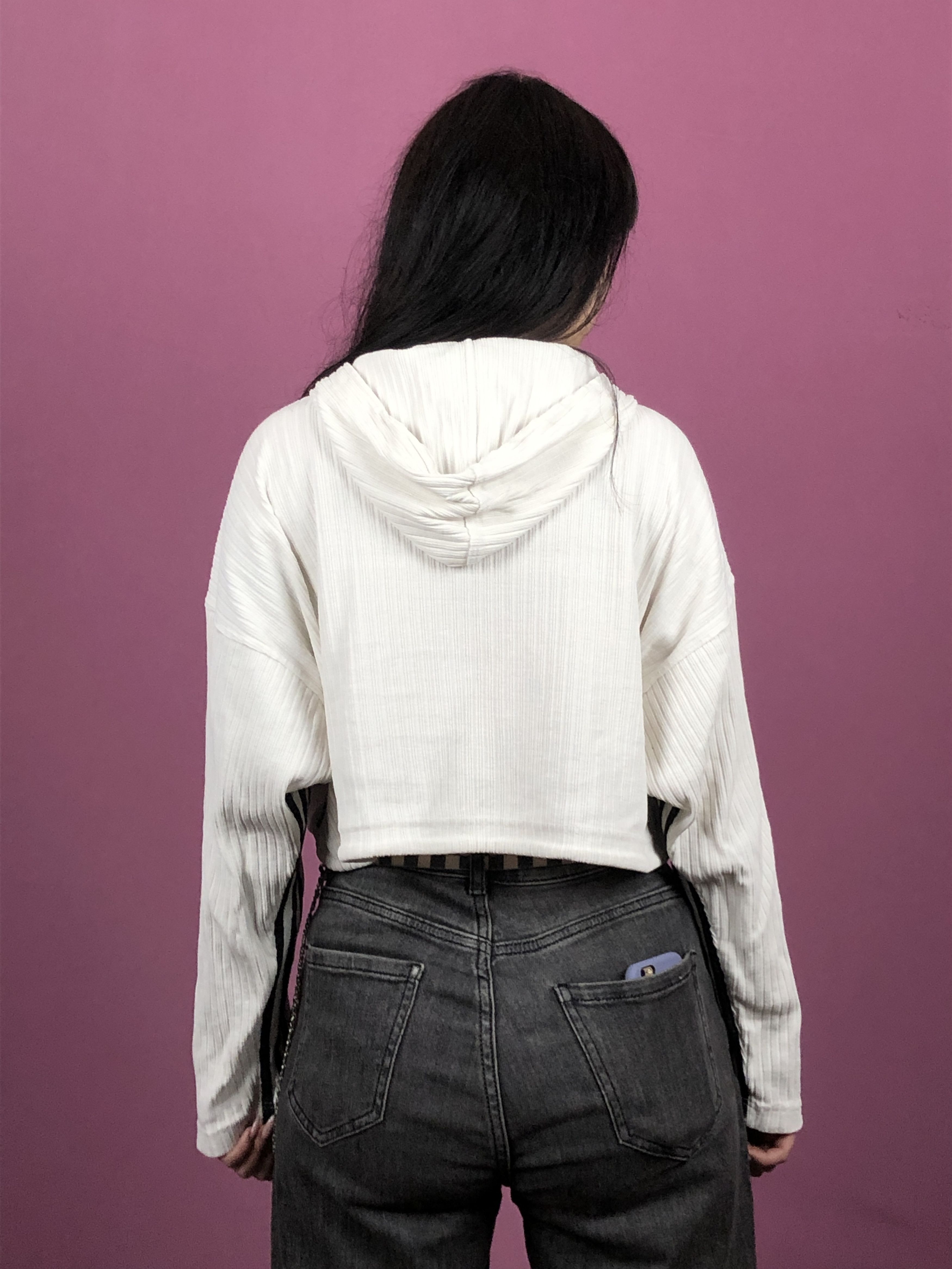 Adidas × Vintage 90s Adidas Vintage Women's Cropped Hoodie - S Size S / US 4 / IT 40 - 4 Thumbnail