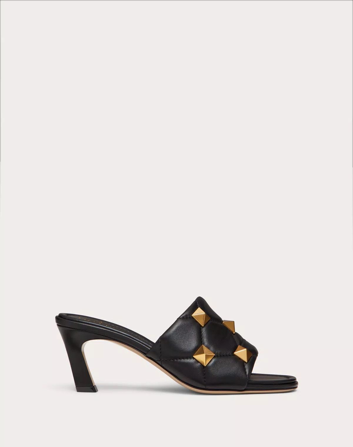 o1s1wg110625 Roman Stud Flat Slide Sandal in Black