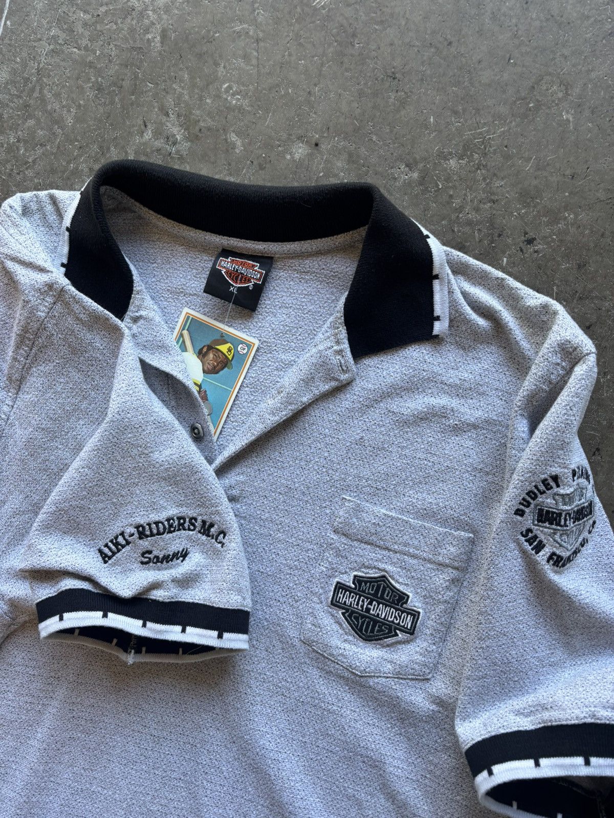 Harley Davidson Vintage Harley Davidson Gray Polo Size US L / EU 52-54 / 3 - 2 Thumbnail