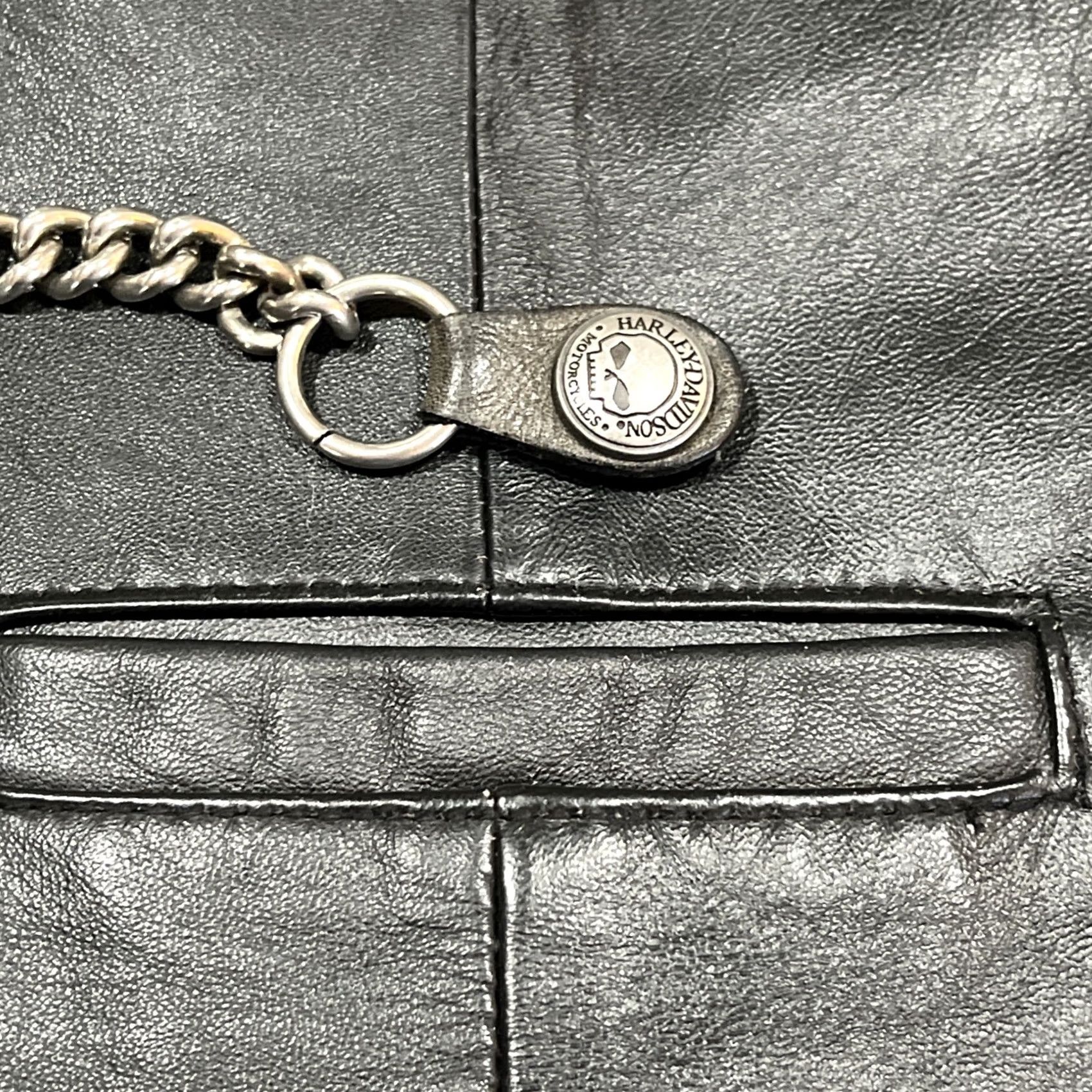 Vintage Bikers Dream Apparel Vest Womens XL Black Leather Floral Fringe Snap Pockets Harley Key Chain Casual Biker Size XL / US 12-14 / IT 48-50 - 6 Thumbnail