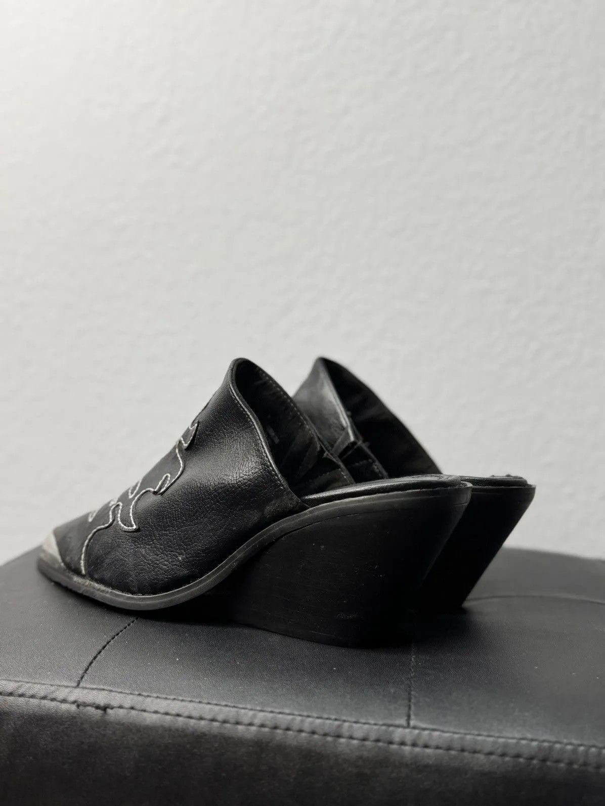 If Six Was Nine × Japanese Brand × Vintage 90s Vintage Leather Cowboy Slide Boots Western shoes Size US 6 / IT 36 - 5 Thumbnail