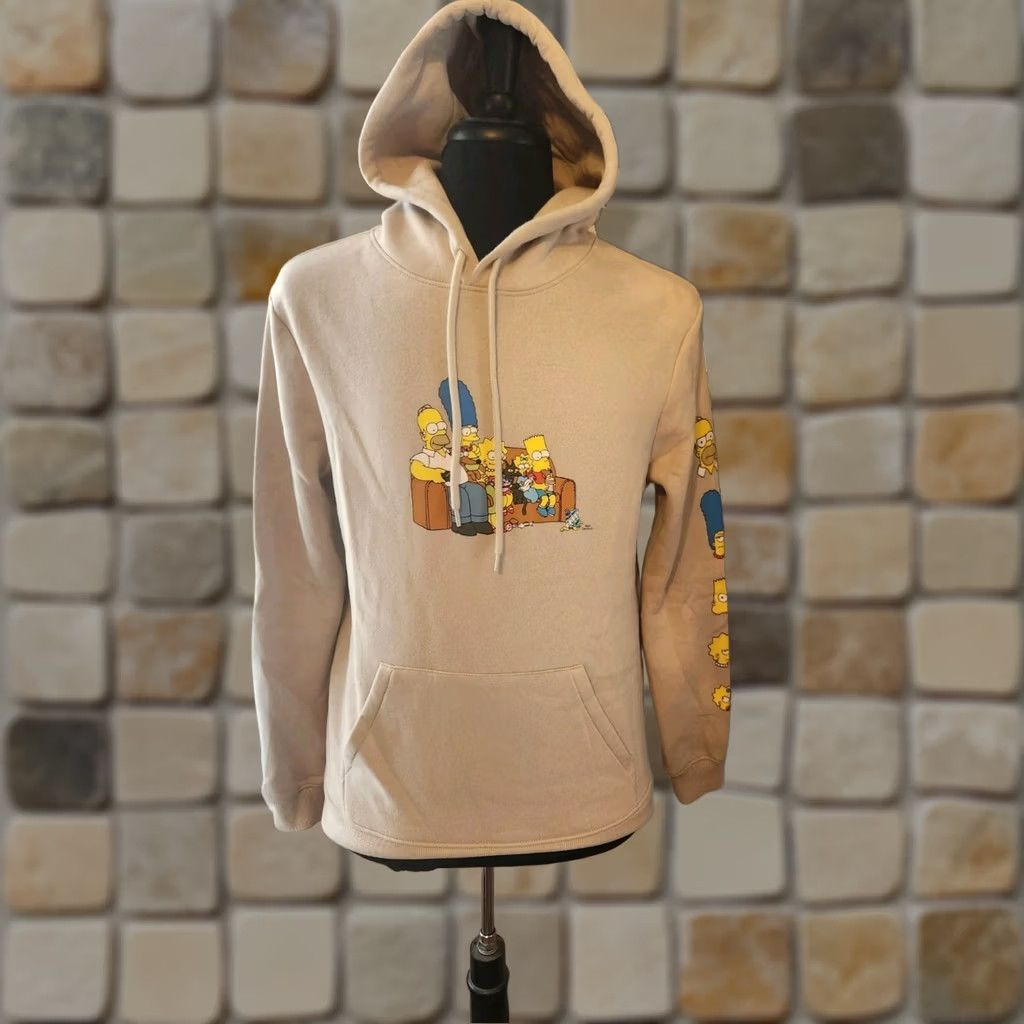 H&M H&M The Simpsons Hoodie Sweatshirt Adult Small Beige Pullover Cartoon Graphic Print Unisex Size US S / EU 44-46 / 1 - 1 Thumbnail
