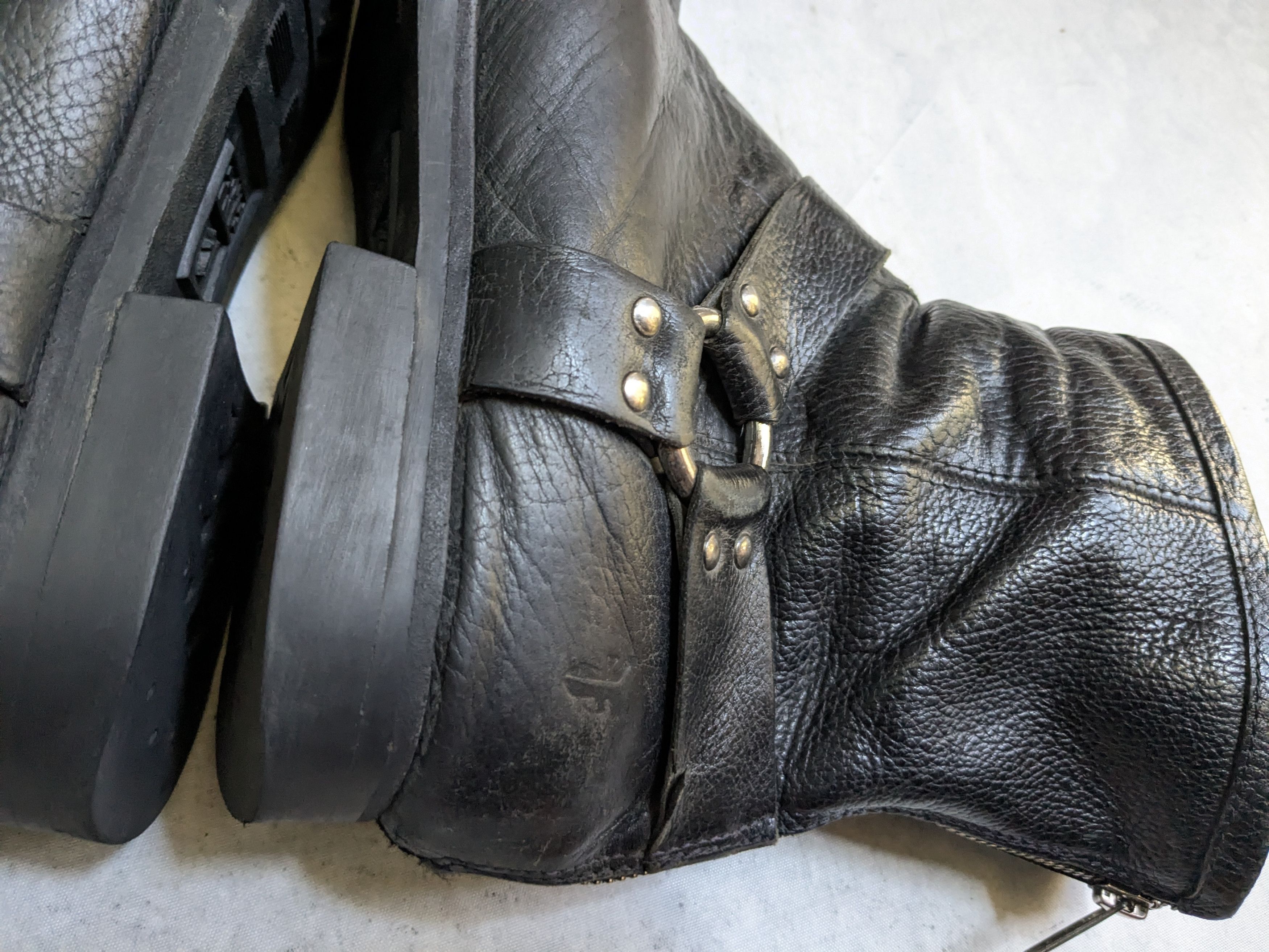 Frye Frye Harness Boots Black 13 D Back Zip Leather Size US 13 / EU 46 - 11 Thumbnail