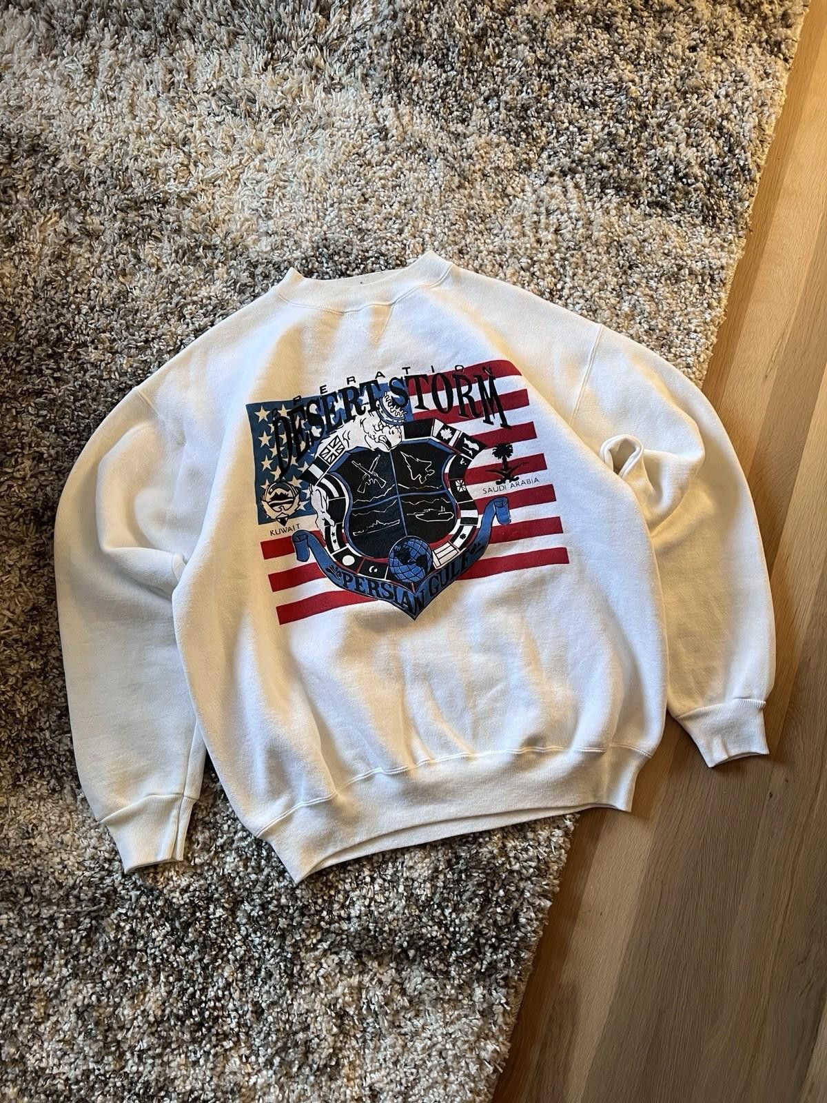 Jerzees VTG Crewneck Sweatshirt Operation Desert Storm Military Size US XL / EU 56 / 4 - 1 Thumbnail