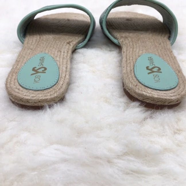 Vintage Yosi Samra Sandals Women's Size 6 Green/Blue Floral Slip-On Casual Party/Cocktail Womens Size US 6 / IT 36 - 6 Thumbnail