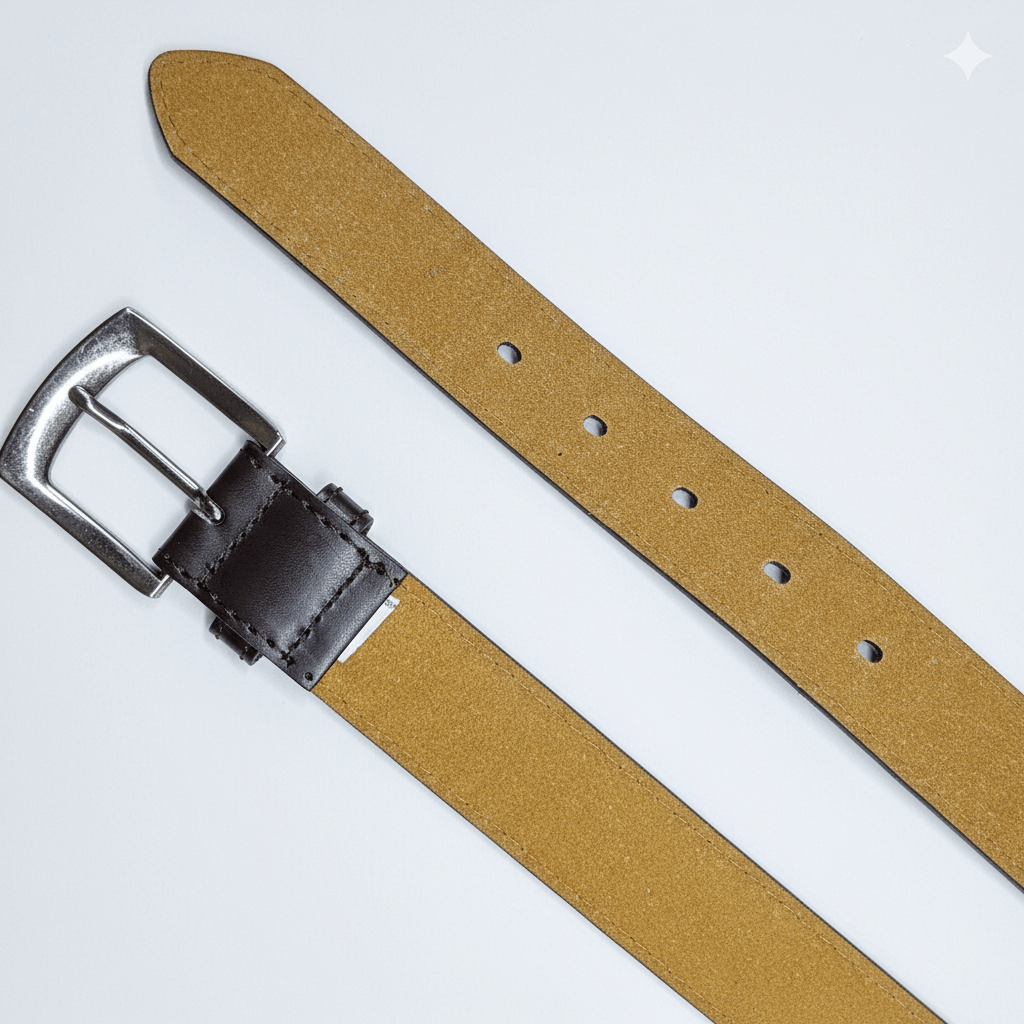 Bass Bass 37-41" Belt Dark Brown Vegan Leather Silver Buckle Size 38 - 7 Thumbnail