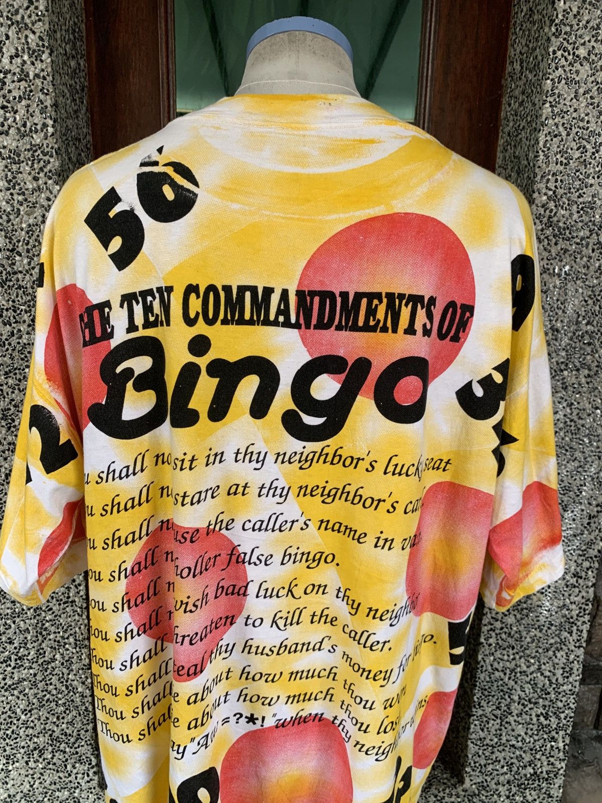 Vintage Vintage 90s Ten Commandments Bingo All Over Print T shirt Size US XL / EU 56 / 4 - 6 Thumbnail