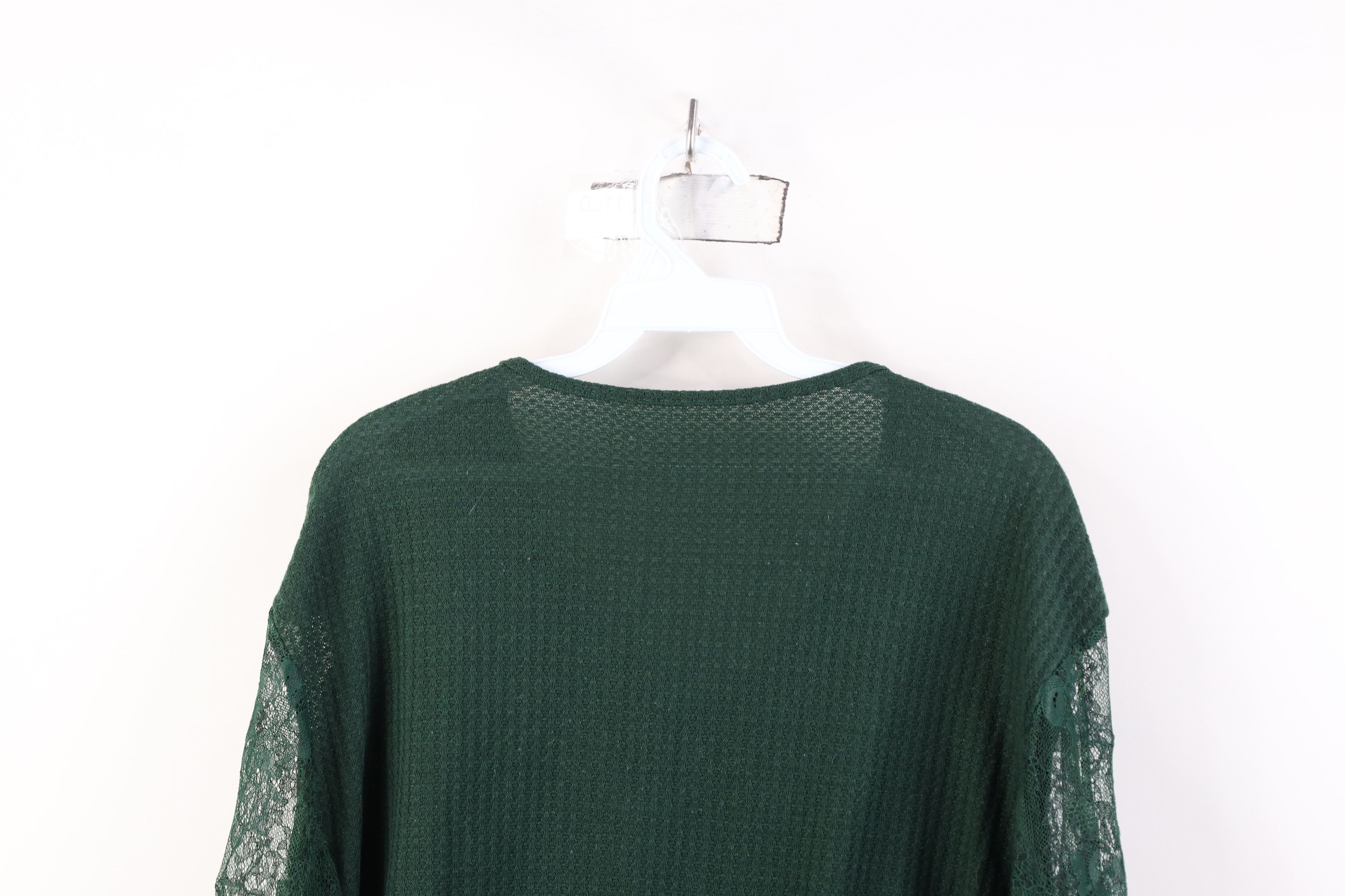 Vintage Vintage Y2K Streetwear Flower Thermal Waffle Knit T-Shirt Size XL / US 12-14 / IT 48-50 - 10 Thumbnail