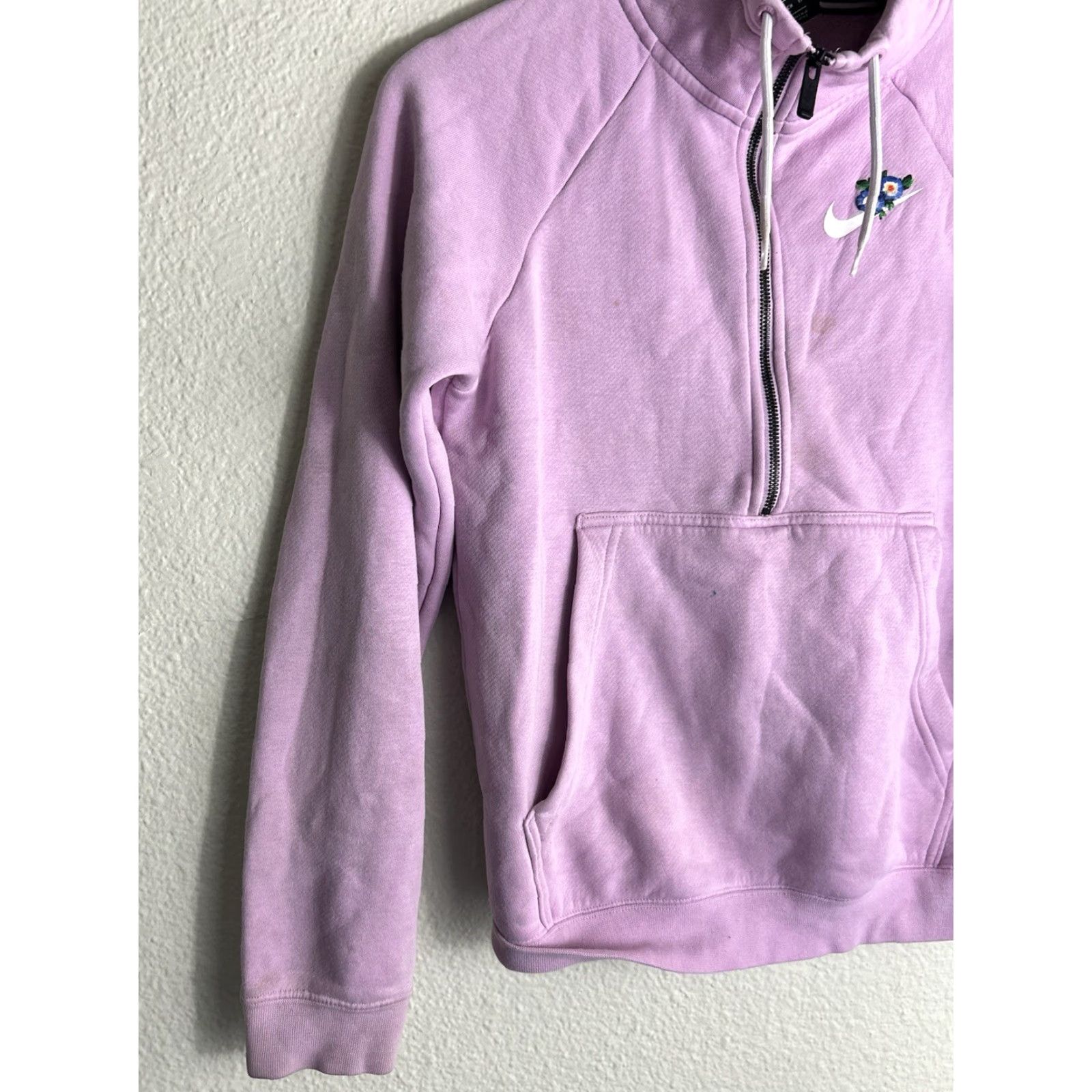 Nike Nike Sweatshirt Women XS Half Zip Floral Pink Lavender Pullover Y2K BQ8846-676 Size XS / US 0-2 / IT 36-38 - 2 Thumbnail
